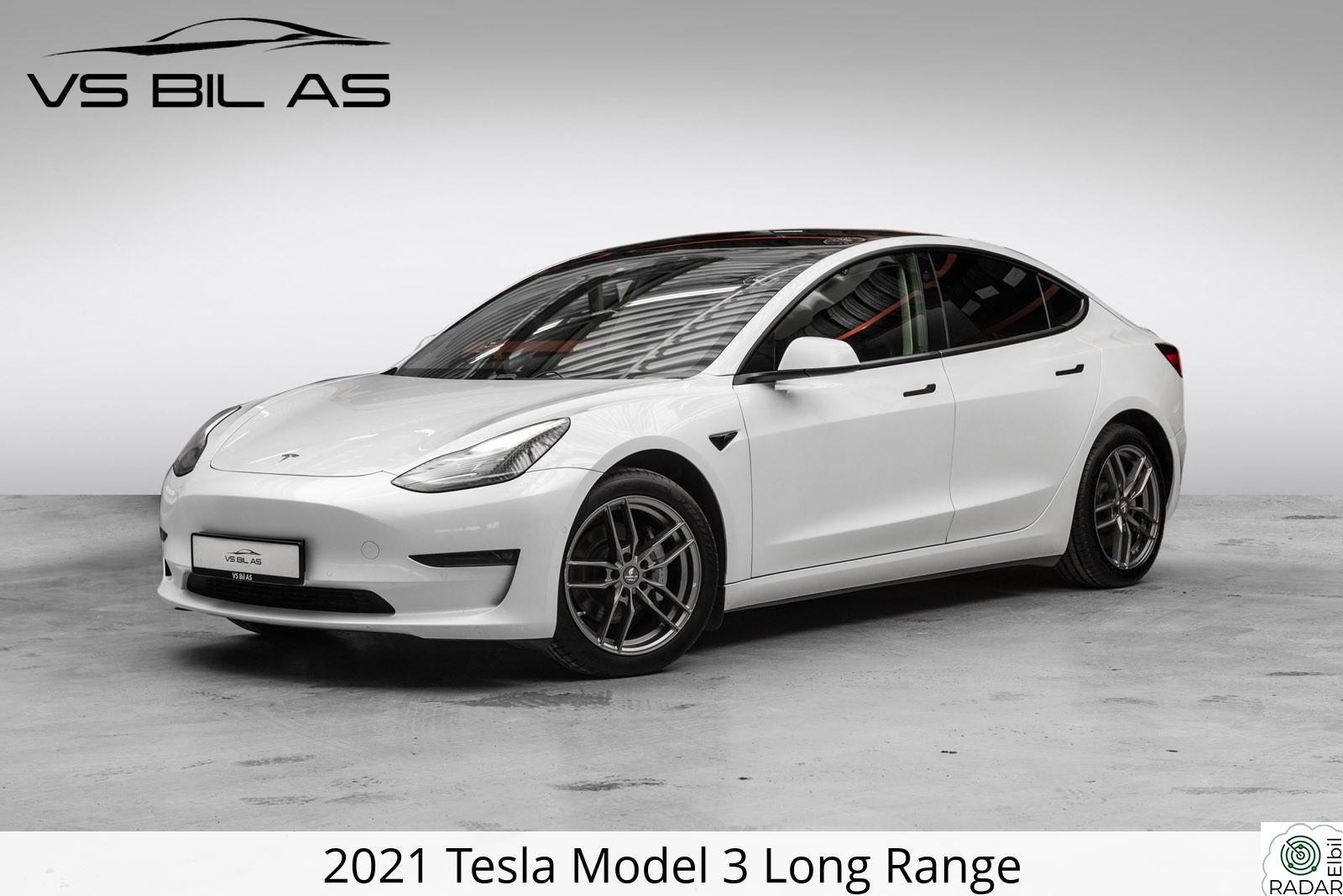 TESLA Model 3 Long Range/614km/Skinn/V.ratt/Varmepumpe/AP/Pano/S+V