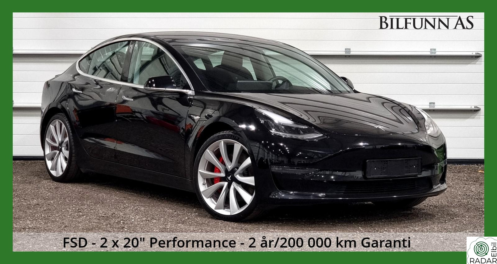 TESLA Model 3 Performance AWD/ FSD/ Garanti til 2029/ Alt av utstyr!
