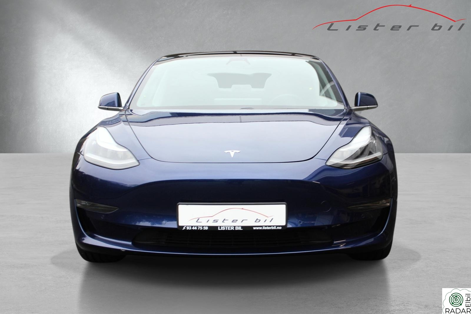 TESLA Model 3 Long Range AWD Sort skinn m.m.