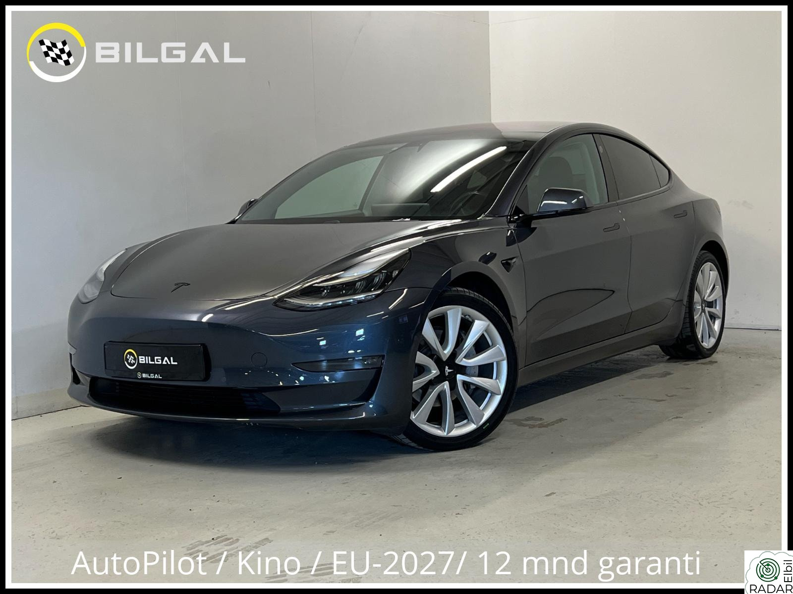 TESLA Model 3 LongRange 462HK 4x4 SortOptikk Premium Skinn HiFi 19"