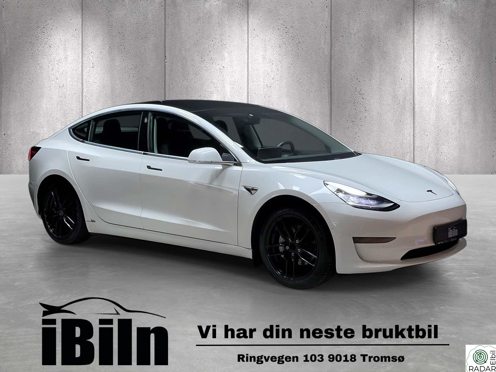 TESLA Model 3 Long Range AWD 560 km, Pigg, Sort skinn, Kamera, fin km