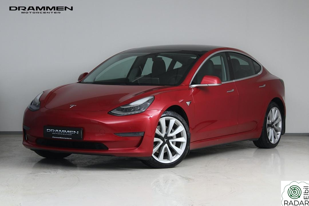 TESLA Model 3 Long Range AWD m/Skinn/Panorama/WLTP 560km/Ny EU++