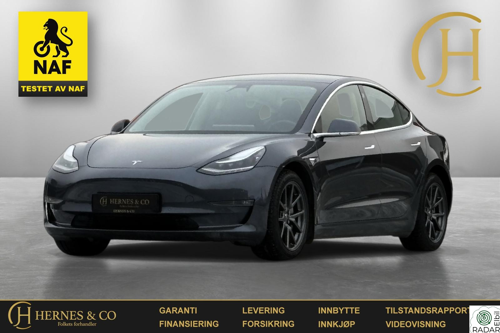 TESLA Model 3 LongRange/DualMotor/Pano/Svart/Krok/Deksel
