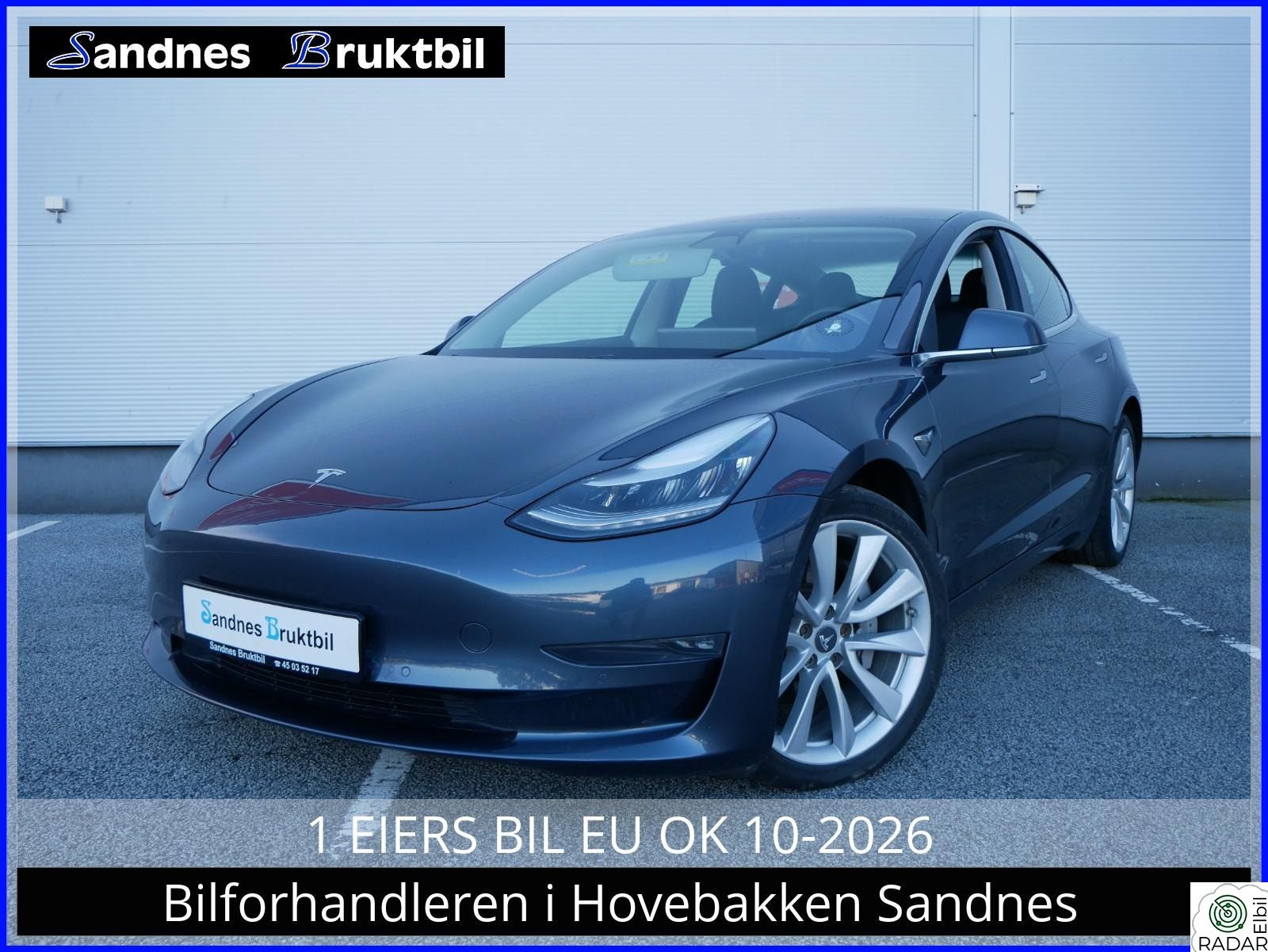TESLA Model 3 LONG RANGE,SKINN,VINTERPAKKE,KAMERA,LED,AUTOPILOT,DAB