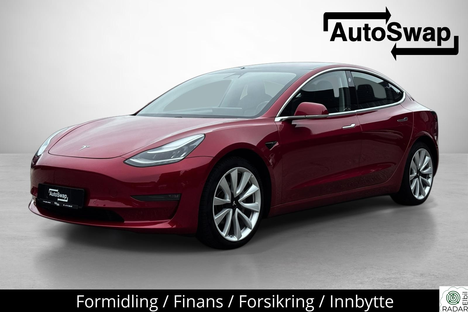 TESLA Model 3 Long Range AWD/560km/SortSkinn/Pano/Velhold/Garanti/S+V
