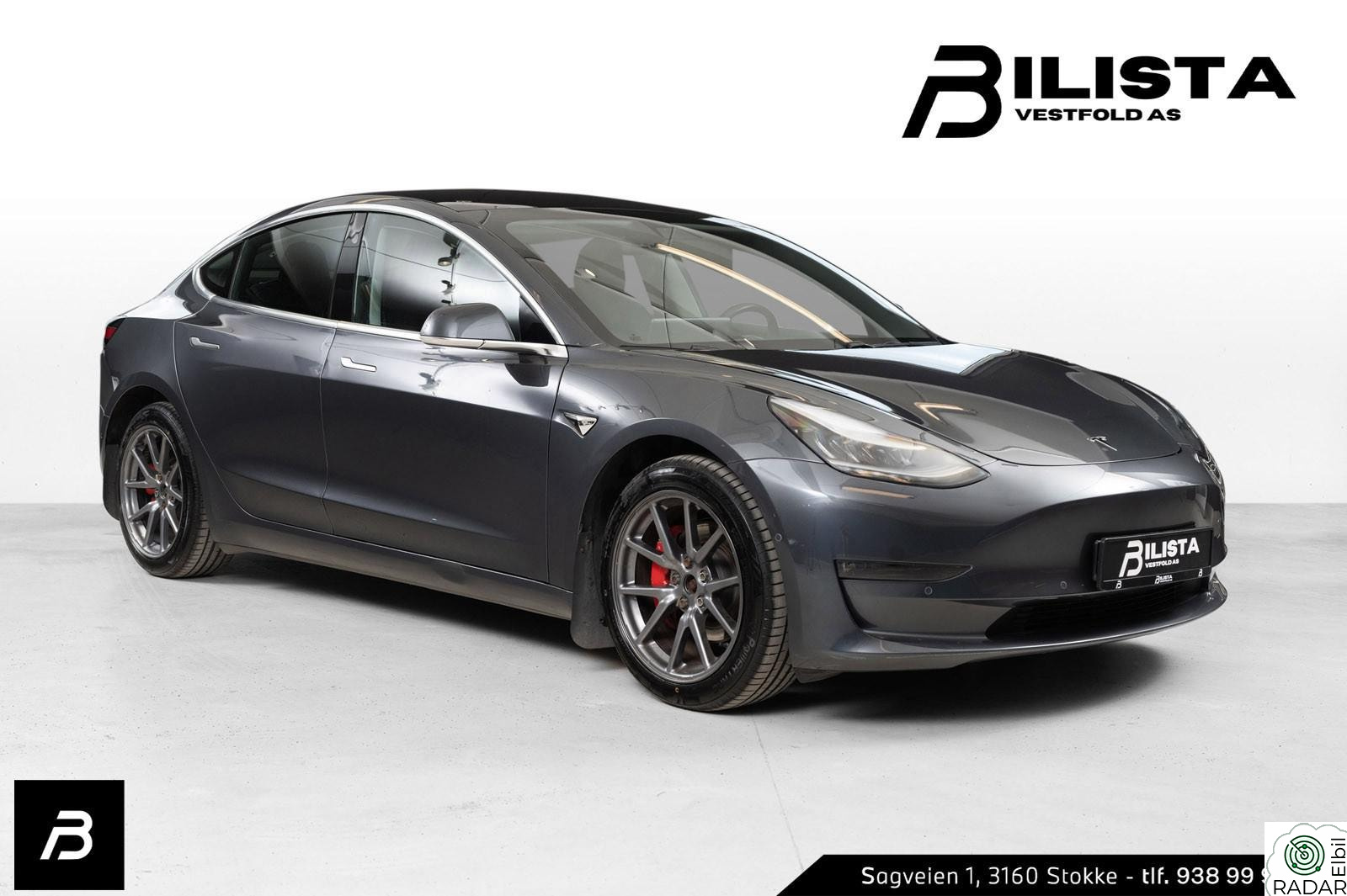 TESLA Model 3 Long Range Autopilot PPF 560KM Rå felger Ny EU++