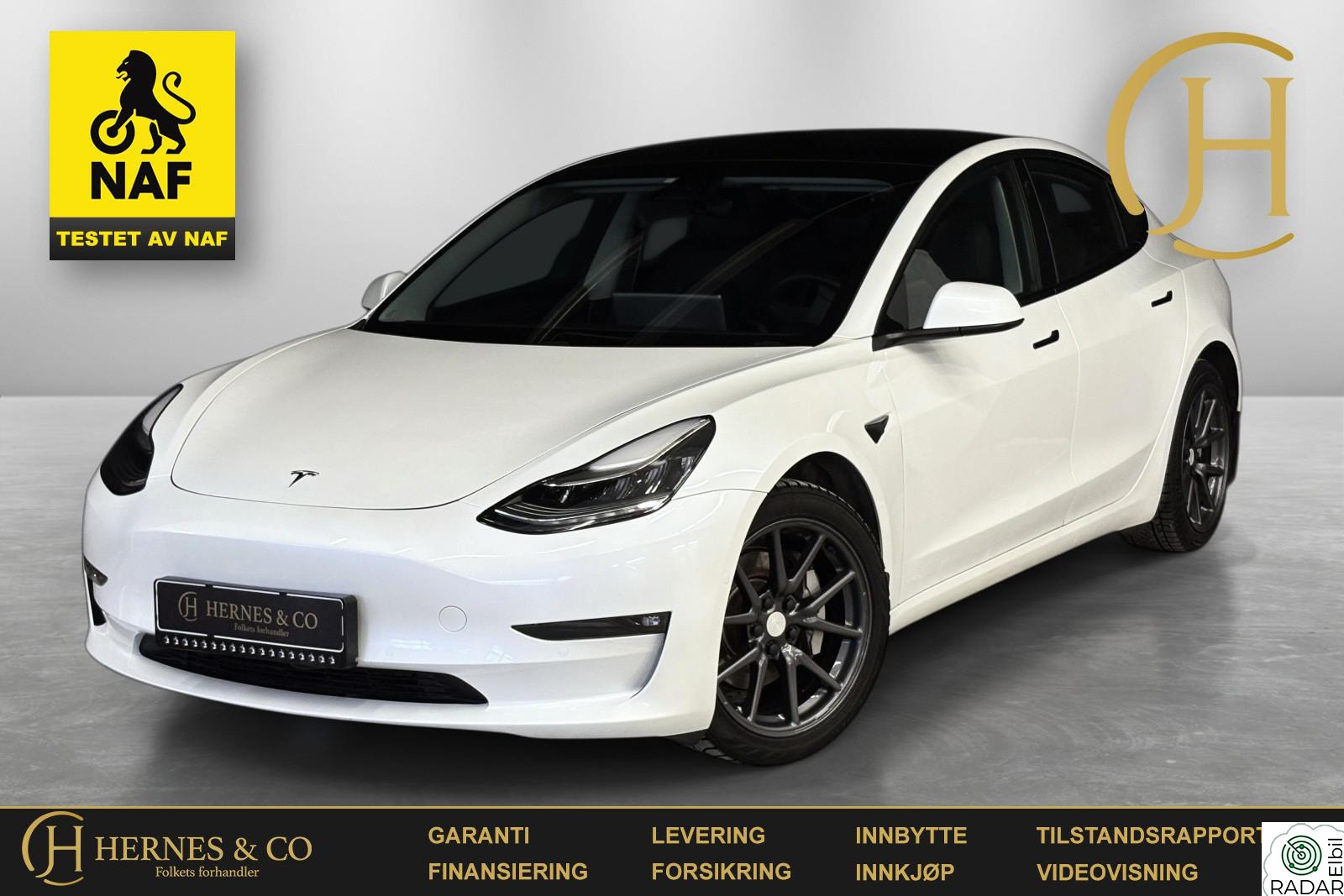 TESLA Model 3 LR/AWD/580KM/Varmepumpe/Krok/Autopilot/Premium/Dab+/S+V