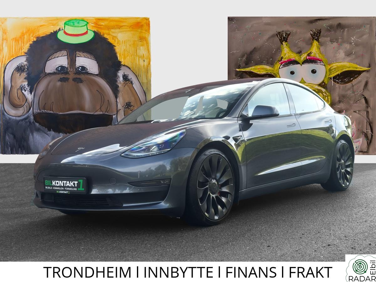 TESLA Model 3 PERFORMANCE l AP l VARMEPUMPE l ÜBERTURBINE FELG