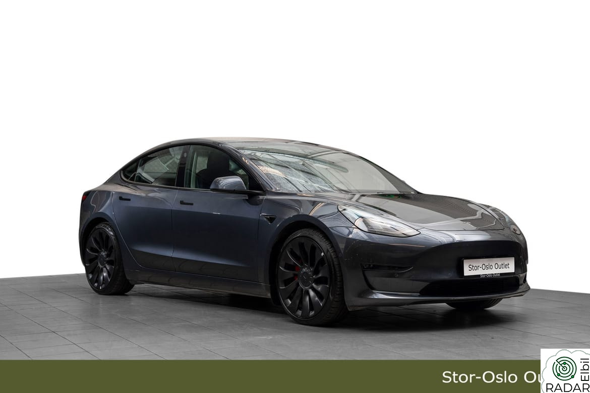 TESLA Model 3 Performance AWD. Premium lyd, Autopilot, Skinn.