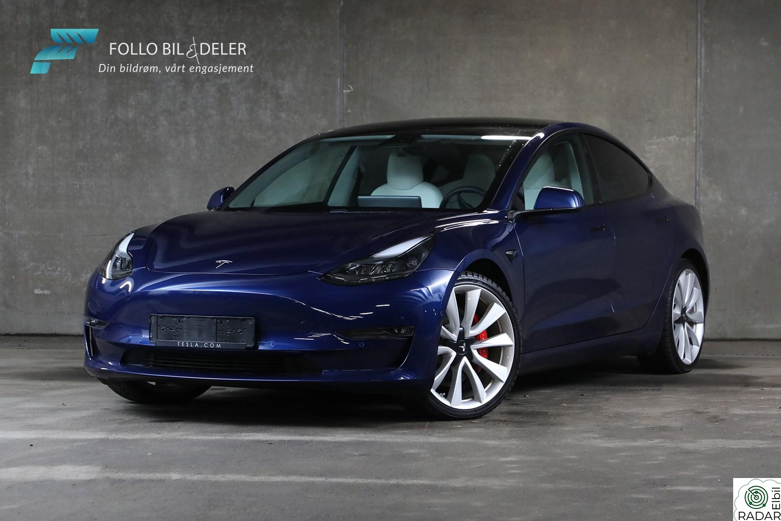 TESLA Model 3 PERFORMANCE,FSD,567KM,4X4,LAV KM,VARMEPUMPE,FACELIFT+++
