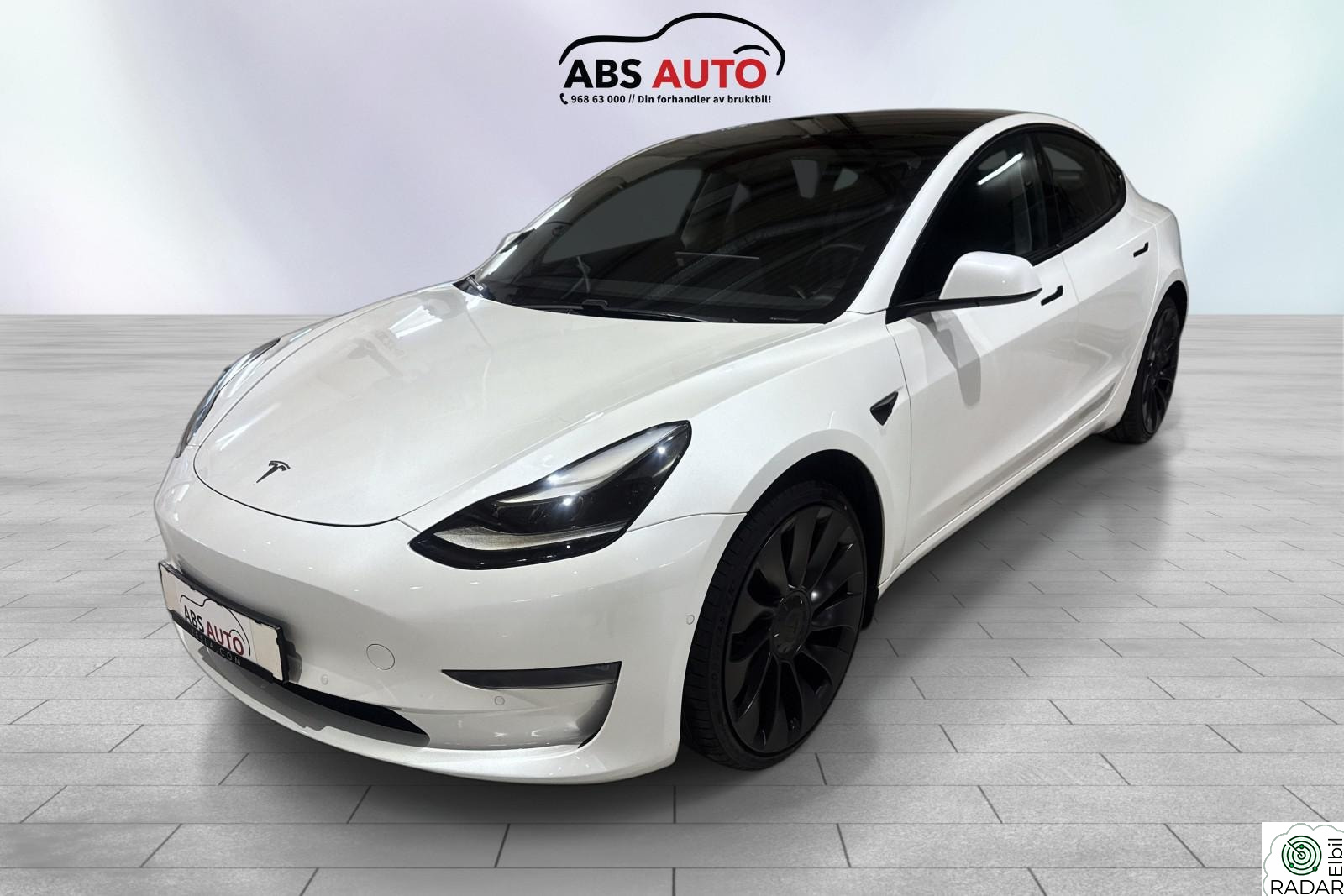 TESLA Model 3 Performance/513HK-AWD/Pano/Kamera360*/Norsk Bil/1-eier/