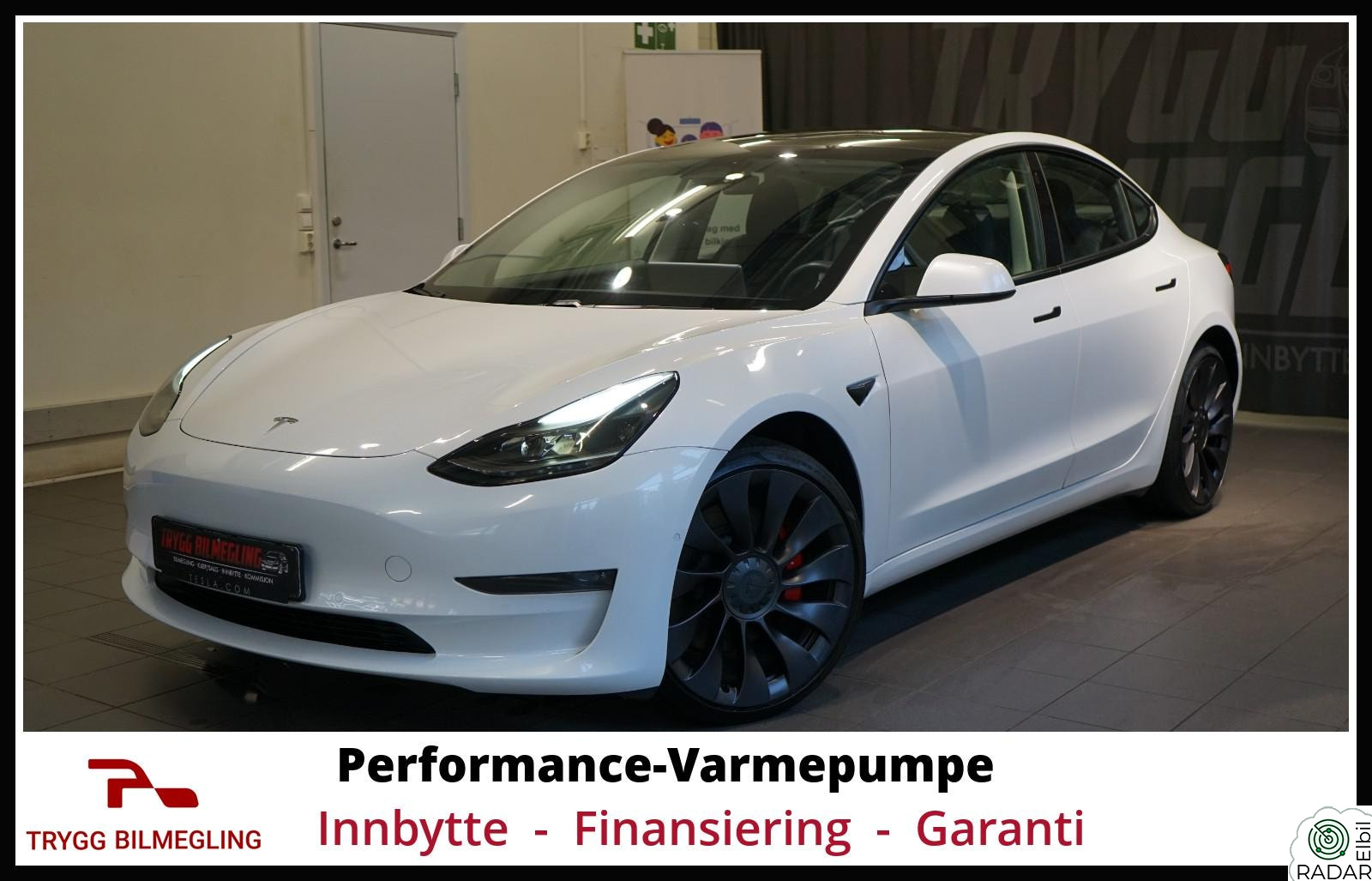 TESLA Model 3 PERFORMANCE AWD*SE DETALJER*SE KM*MEDFØLGER GARANTI+++