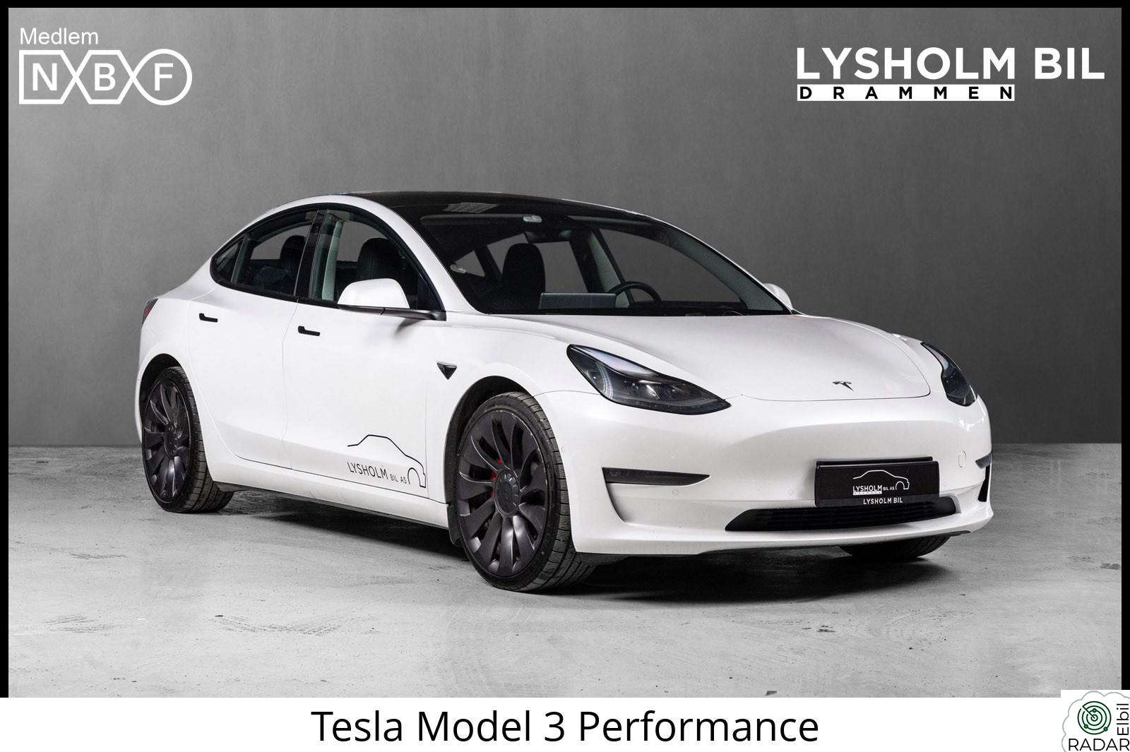 TESLA Model 3 Performance/ Skinn/ Premium lyd/ S+V/ Autopilot++