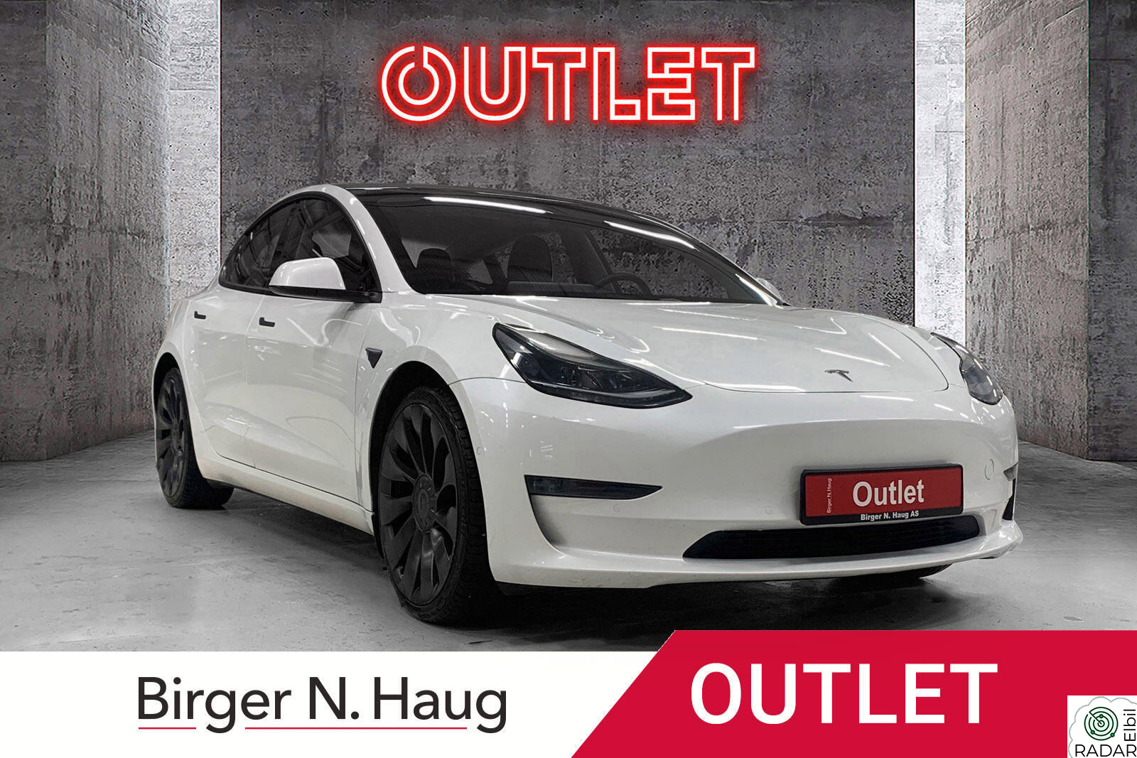 TESLA Model 3 Performance AWD OUTLET/VARMEPUMPE/KAMERA/PANOTAK/APP+++