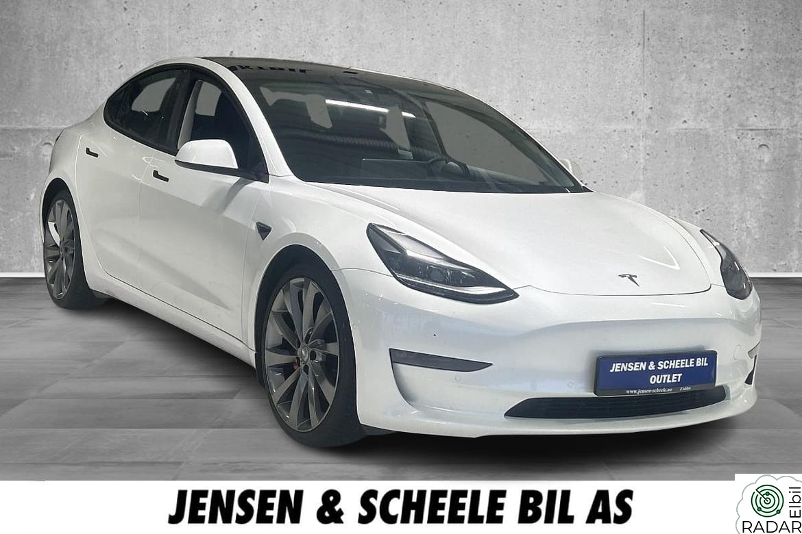 TESLA Model 3 Performance AWD. L R, Varmepumpe, Glasstak, DAB,