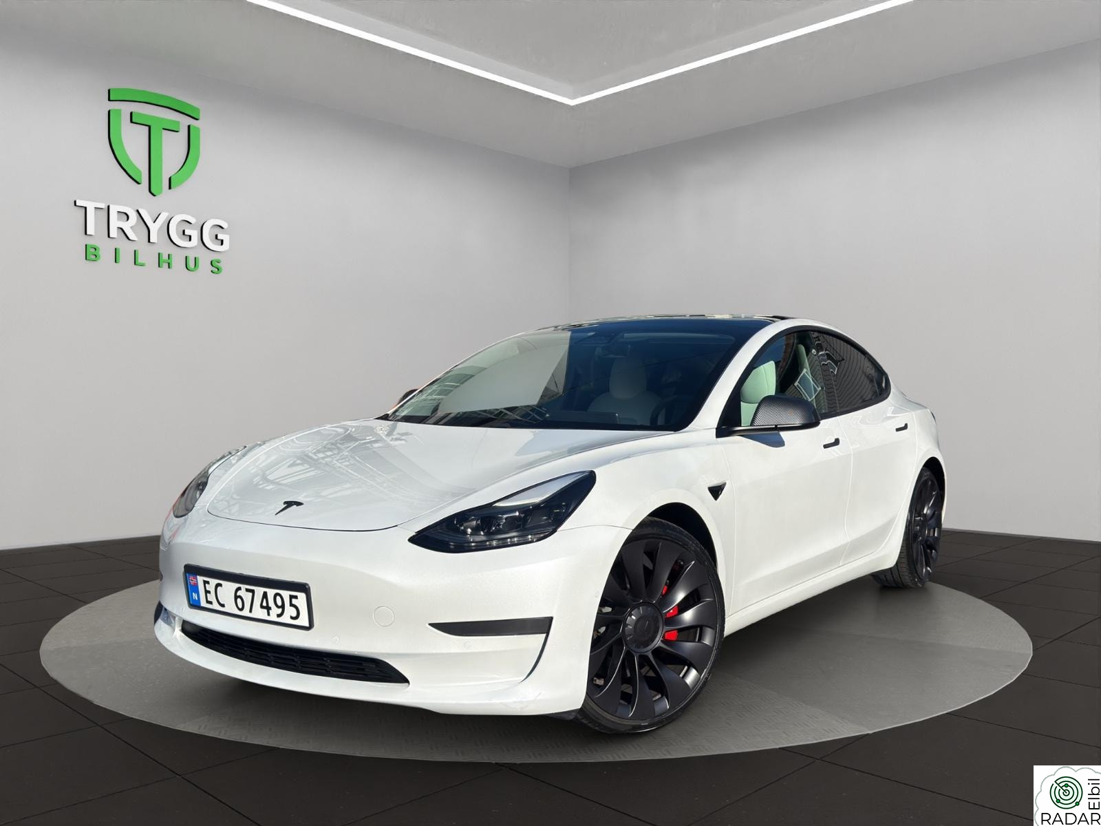 TESLA Model 3 Performance LR / Garantiutløpstest / Premium / Strøken
