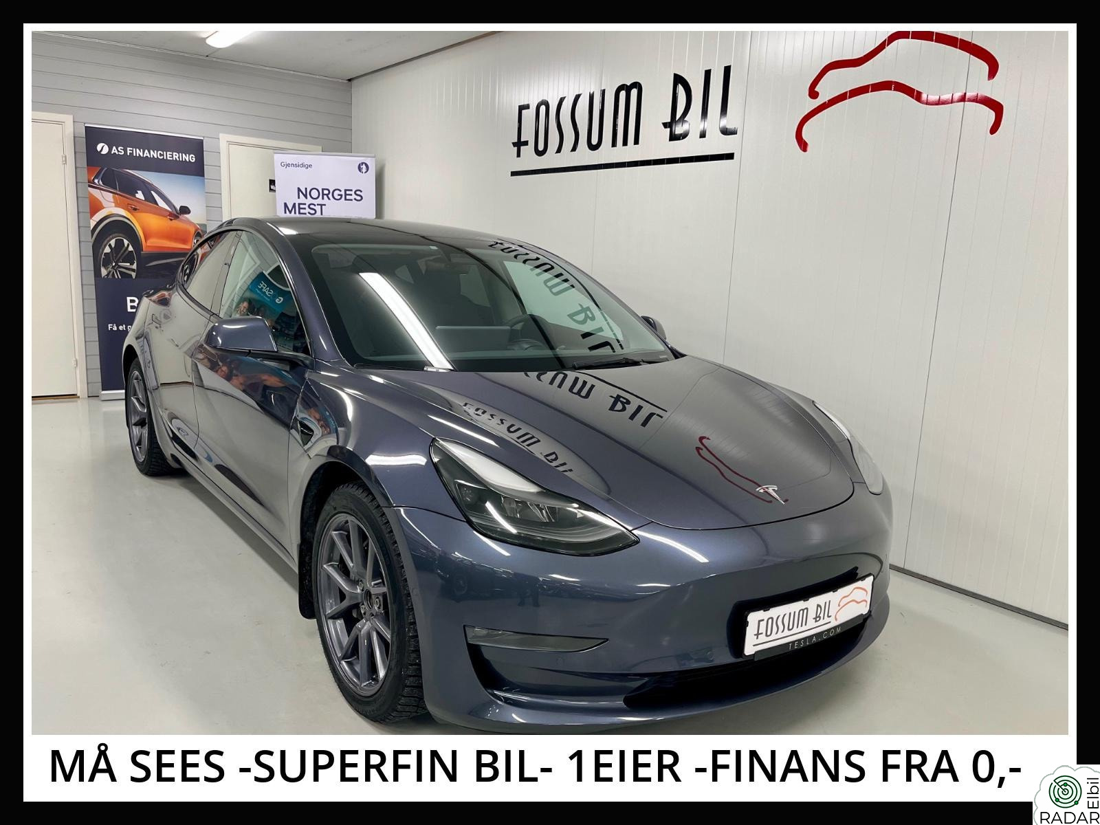 TESLA Model 3 LR AWD 614 WLTP/SVÆRT VELHOLDT/V.PUMP/MØRKE RUTER/NY EU