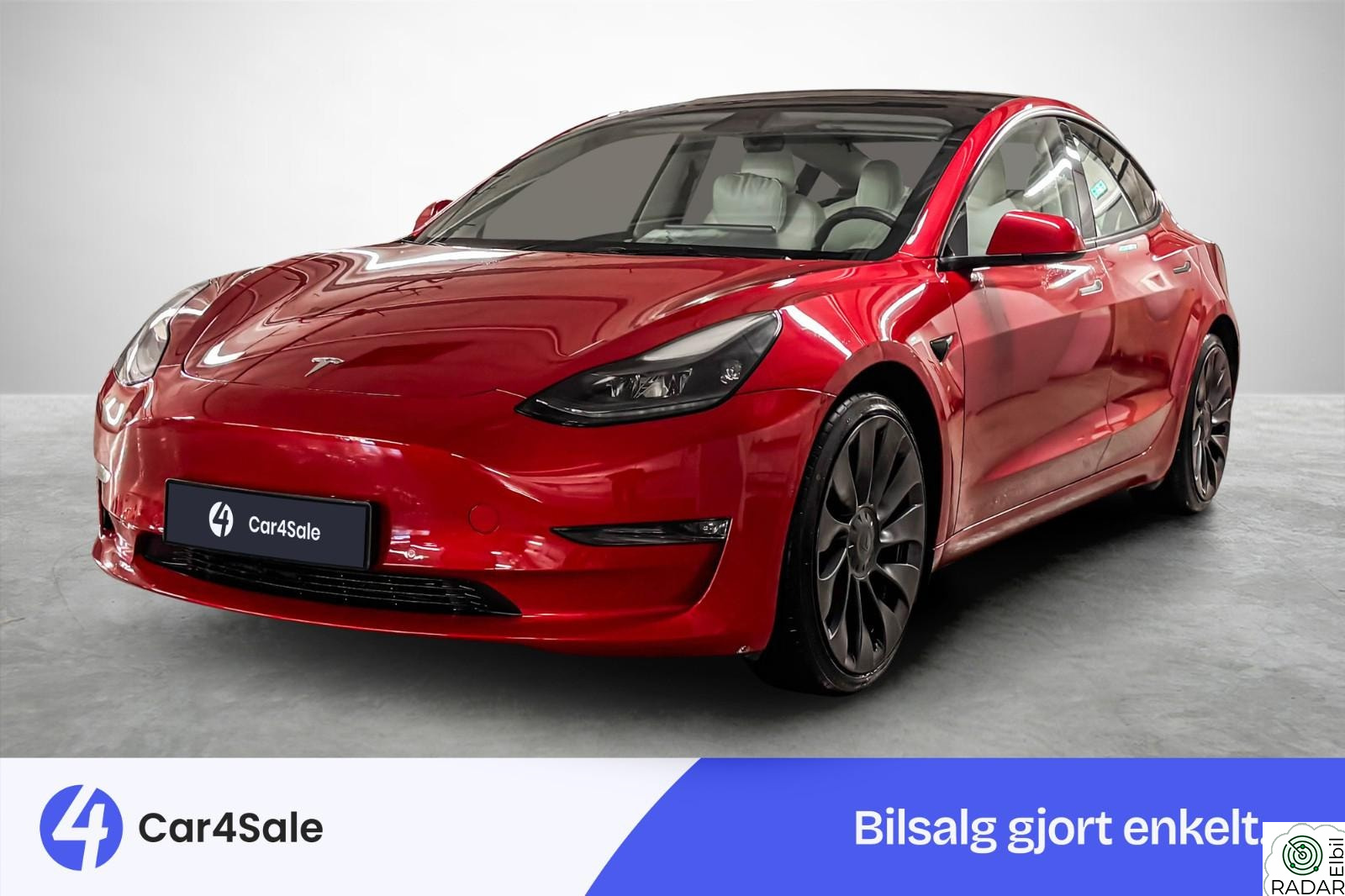 TESLA Model 3 Performance AWD 567km / FSD / Premium / S+V / Norsk ++