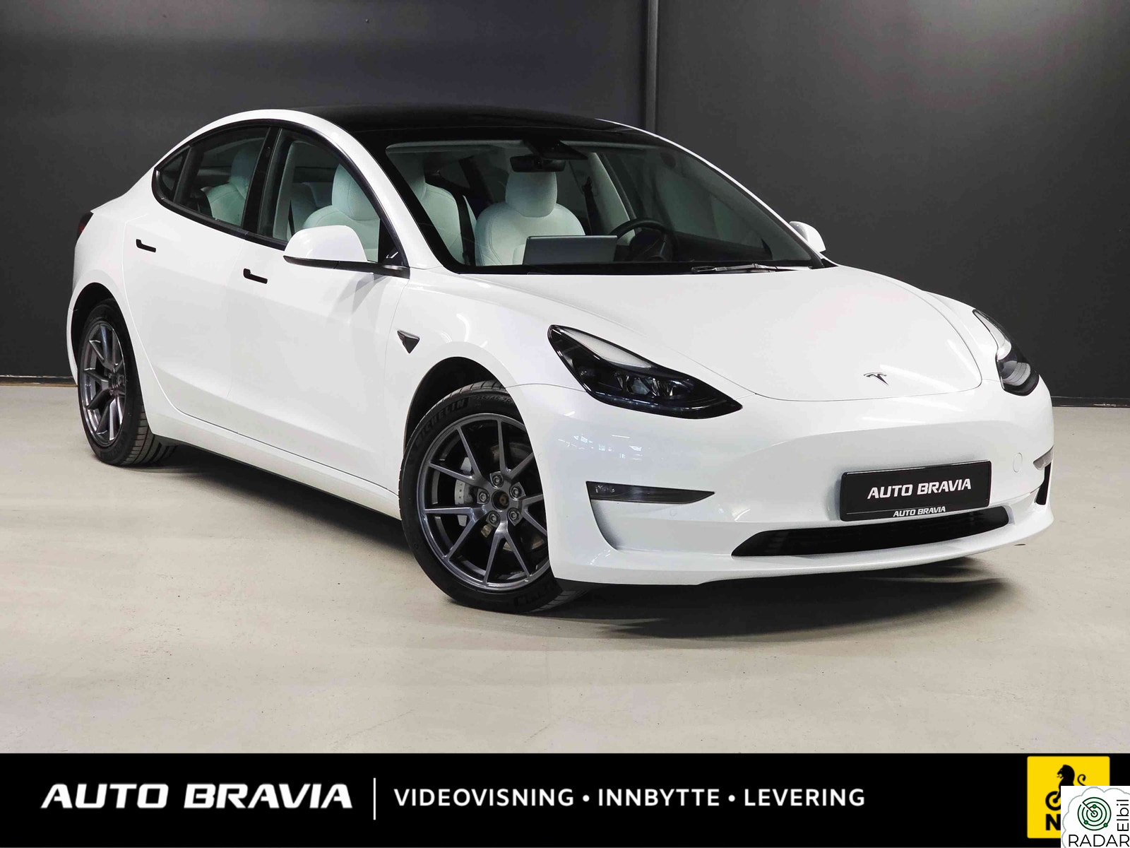 TESLA Model 3 LONG RANGE/DUAL MOTOR/614KM/RATTVARME/INNBYTTE/NAF TEST