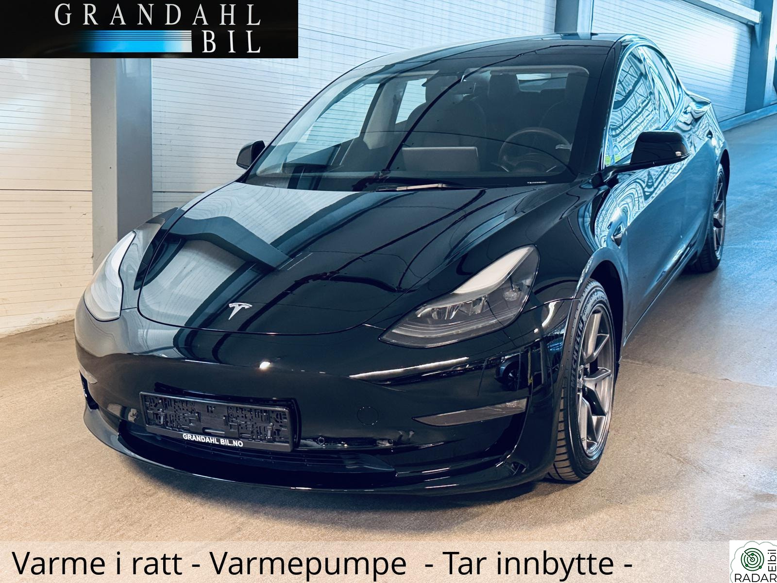 TESLA Model 3 LR - 4WD - Varmepumpe - Skinn - Hengerfeste