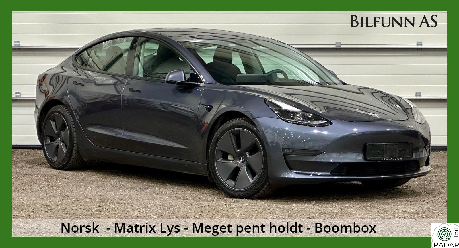 TESLA Model 3 LR 4x4 , Norsk, Garanti, Sept 2021, Varme ratt, 614 km