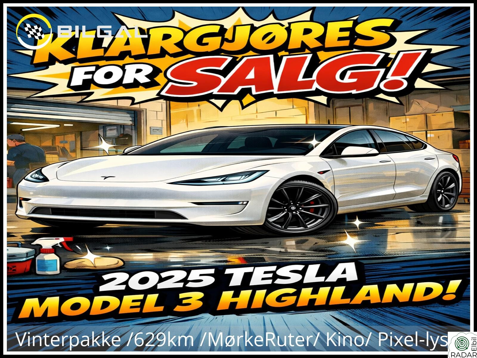 TESLA Model 3 LongRange 498HK 4x4 SortOptikk Highland HiFi PREMIUM