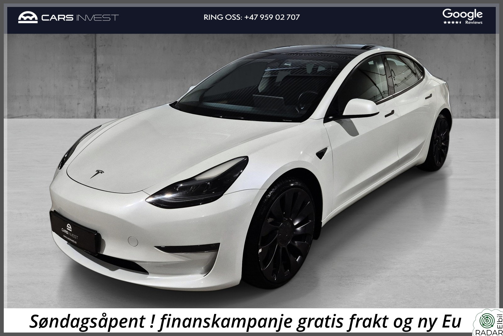TESLA Model 3 Performance 4x4 Skinn|Carplay|Kamera|Navi|Acc