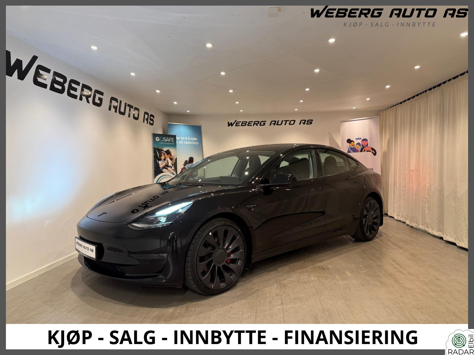 TESLA Model 3 Performance/AWD/Autopilot/Pano/Skinn/20"/2 sett hjul