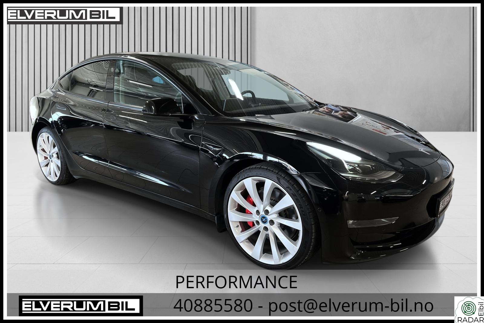 TESLA Model 3 PERFORMANCE 4WD Skinn/Autopilot/Kam/V.ratt/Varmepumpe