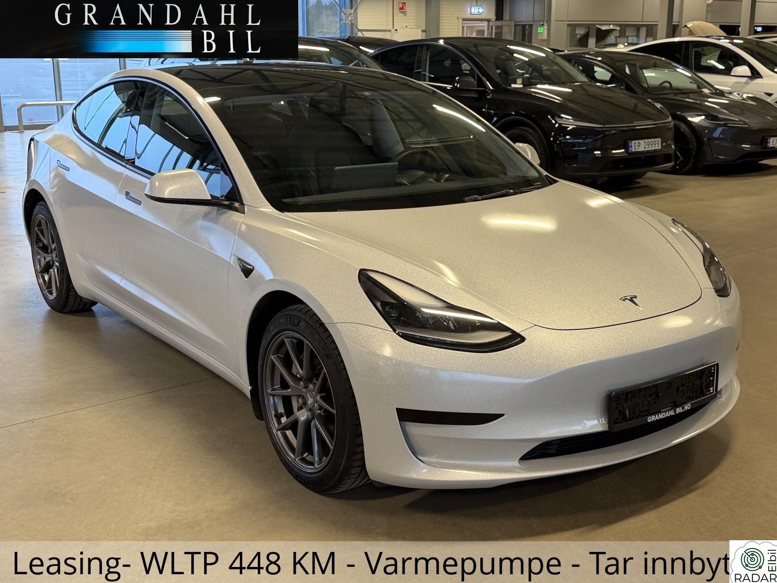 TESLA Model 3 SR + -Varmepumpe - Foilert sølv - Tar innbytte