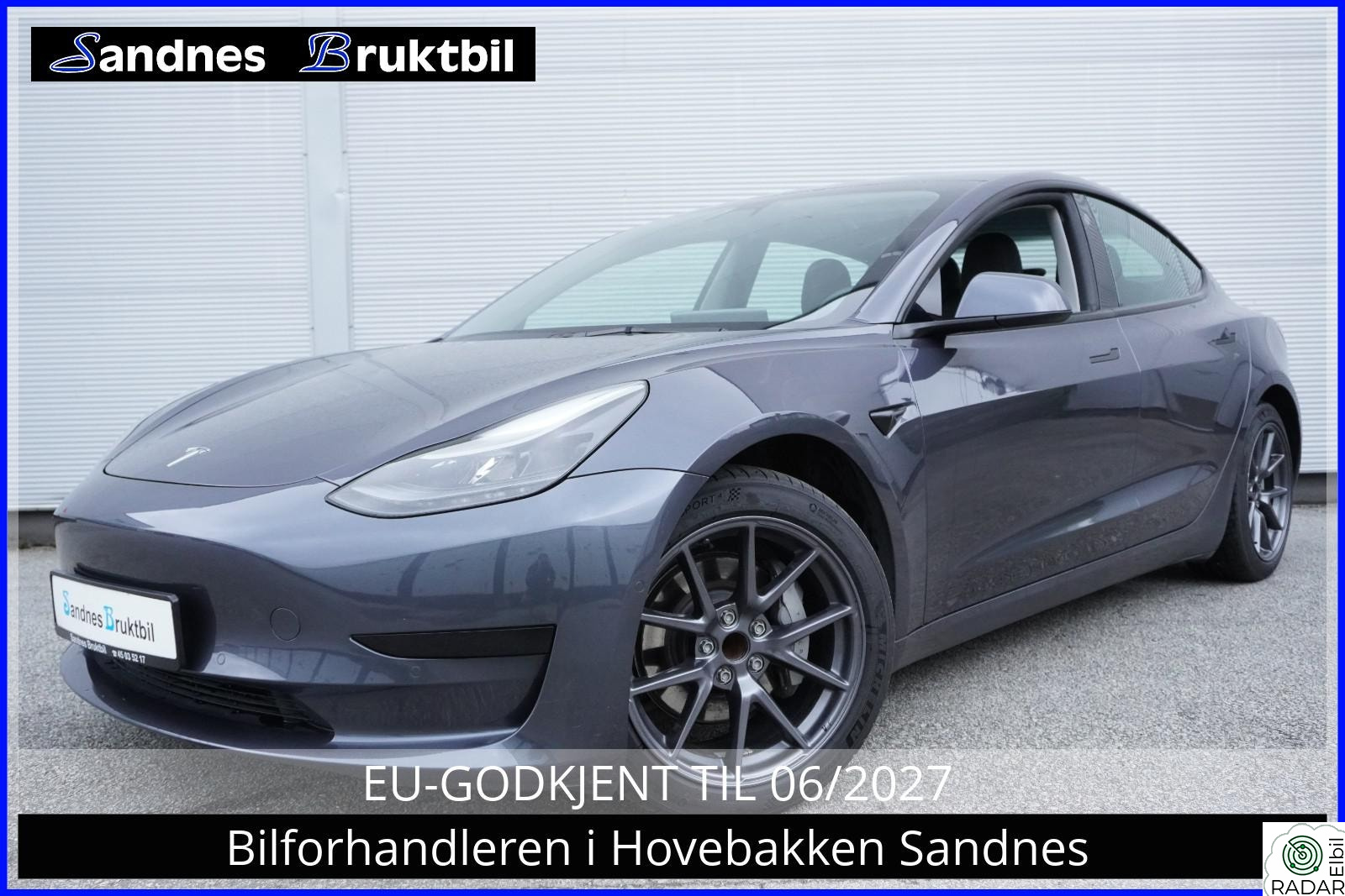 TESLA Model 3 SR,VARMEPUMPE,SKINN,KAMERA,AUTOPILOT,NAVI,TLF,DAB+,USB