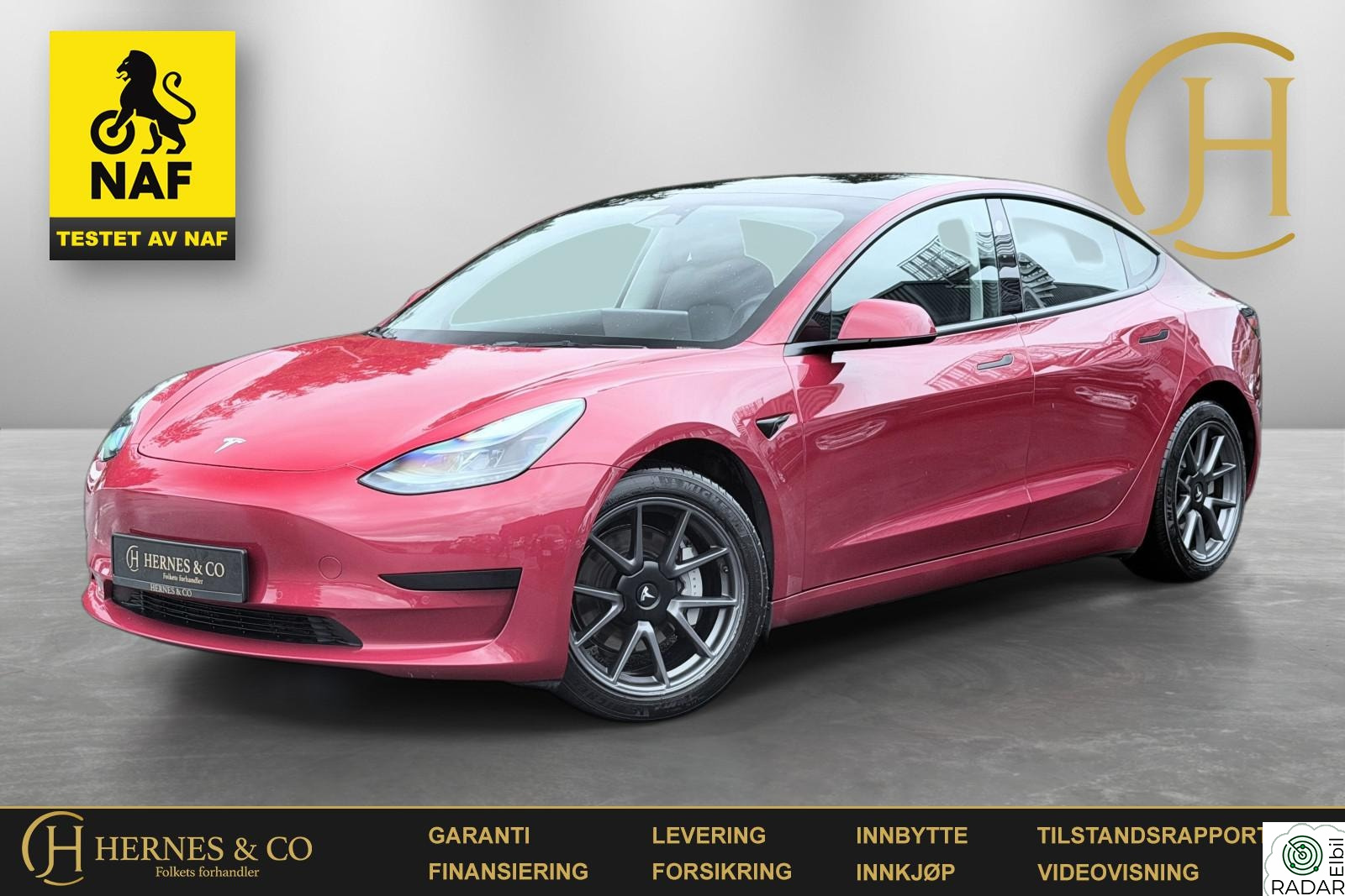 TESLA Model 3 RWD/Lav KM/Soltak/DAB+/Bluetooth/490KM-rekkevidde