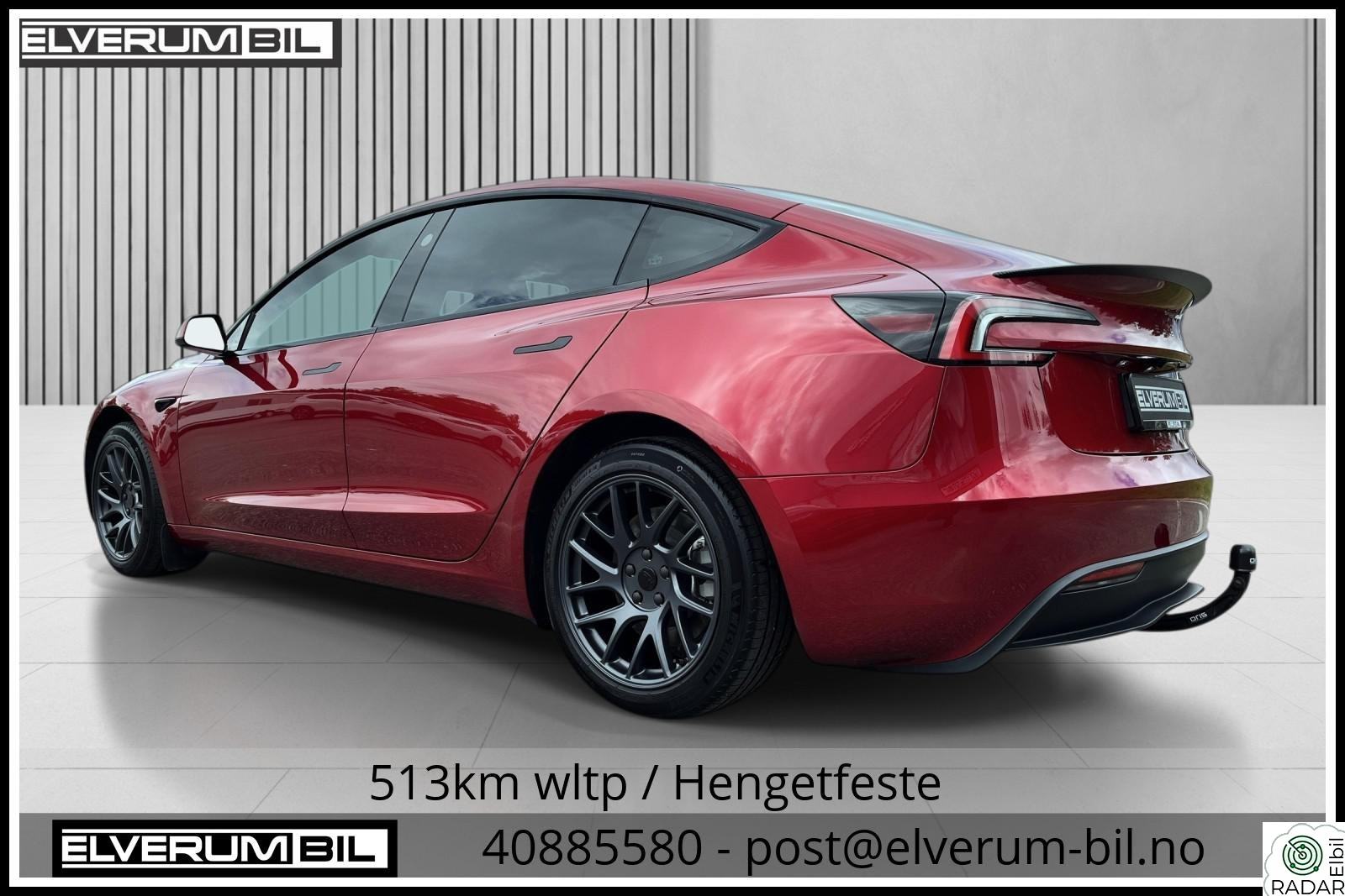 TESLA Model 3 Highland 513km(WLTP)/KROK/Navi/R.kam/Pano/AP/Varmepumpe