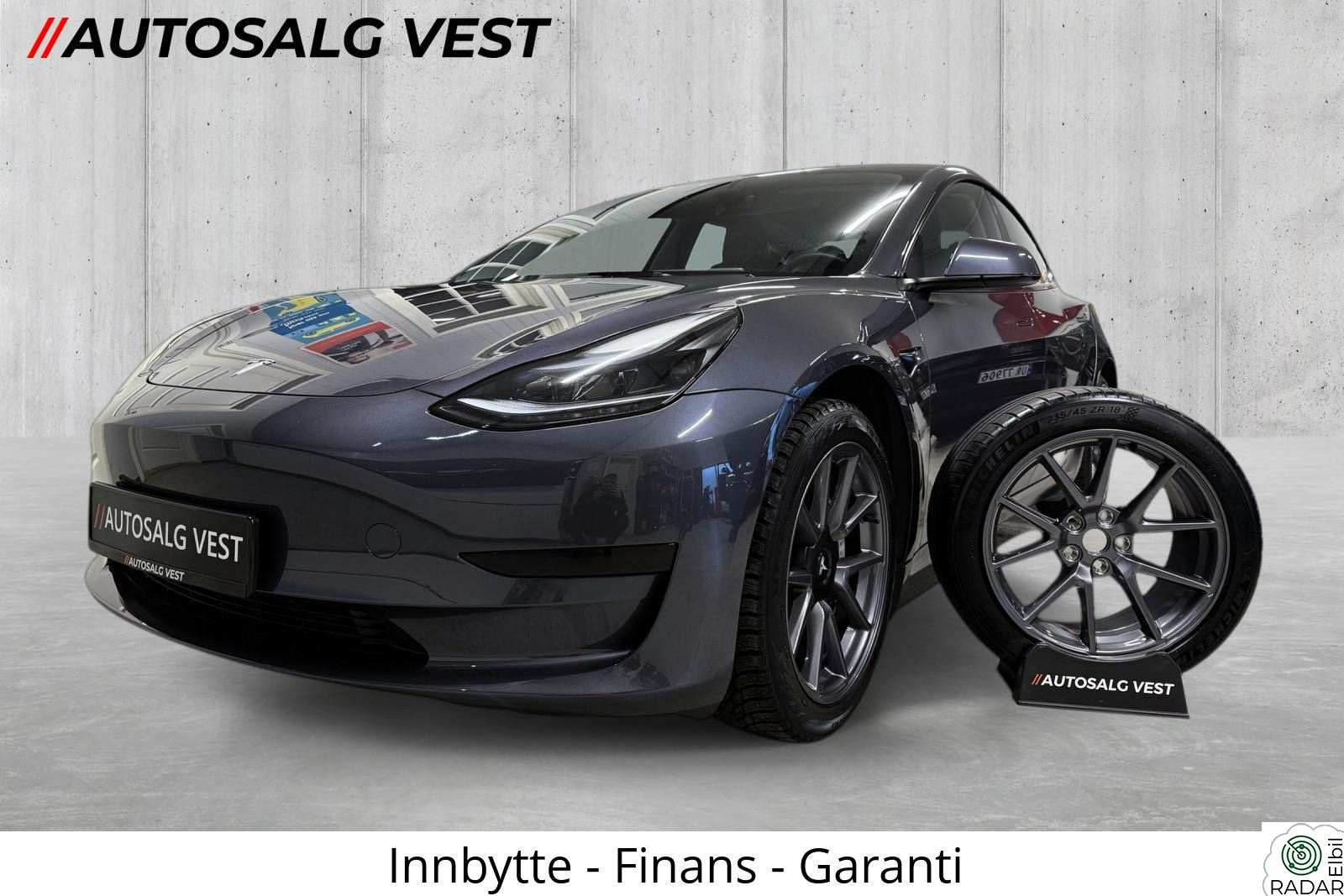 TESLA Model 3 RWD SR 491WLTP/Varmepumpe/Pano/Kamera/App/1 eier