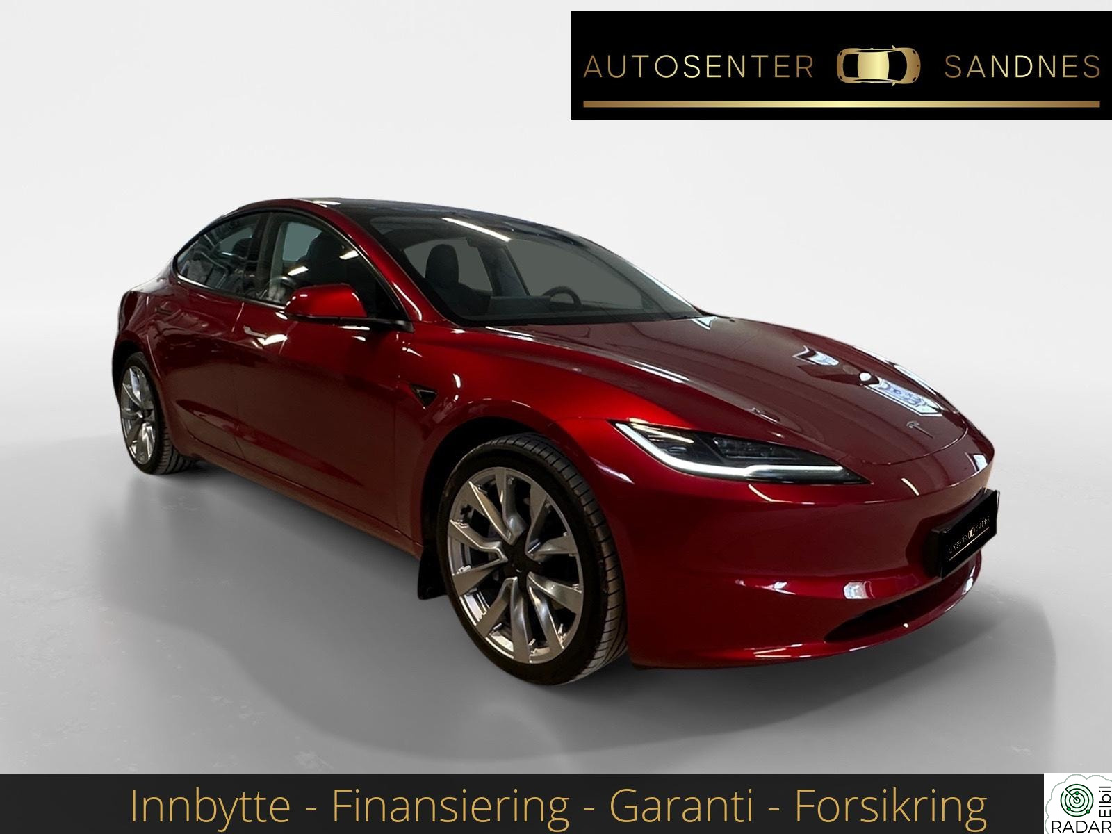 TESLA Model 3 SR+ Highland / 2 hjulsett / Ultra Red / AP / Norsk ++