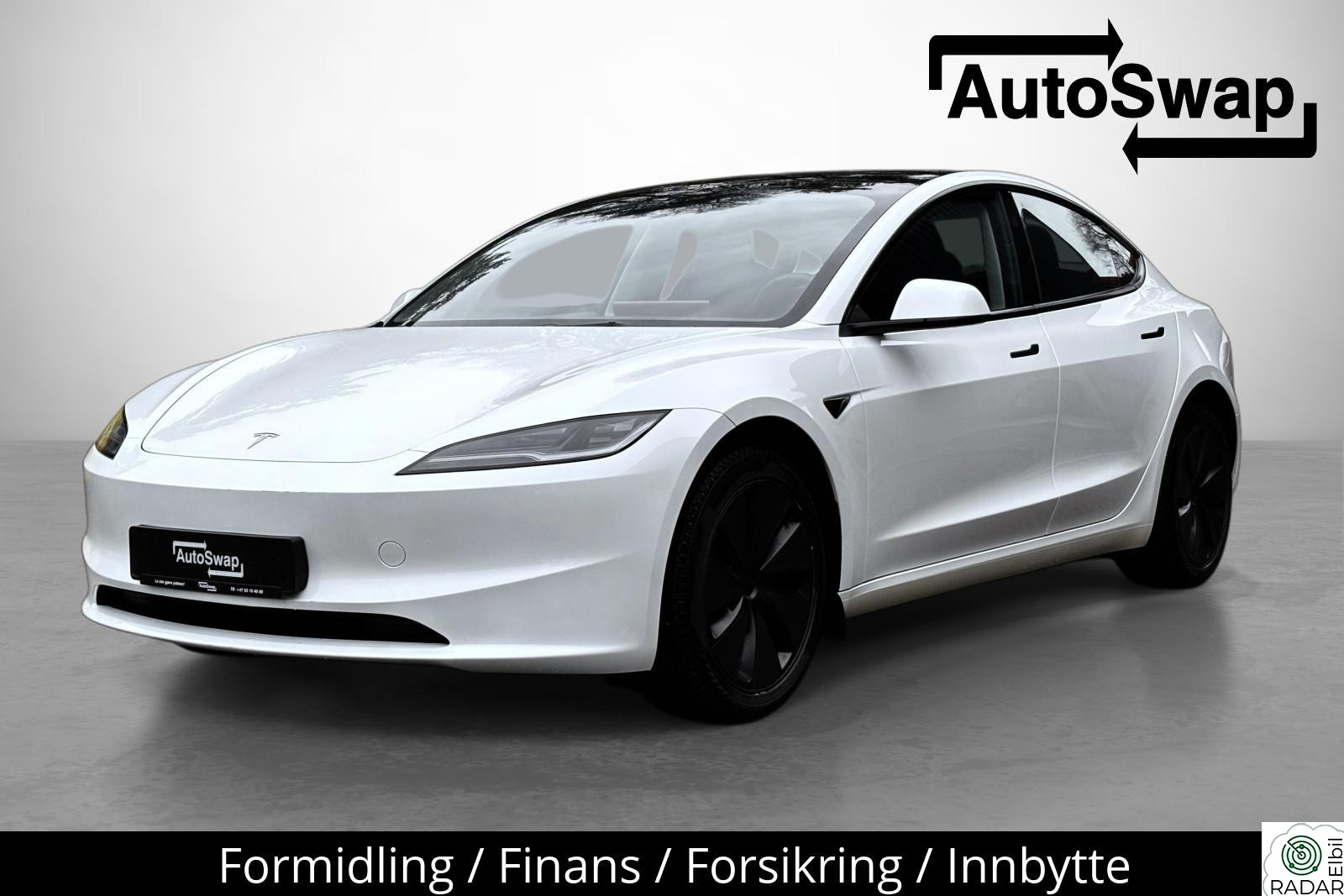 TESLA Model 3 SR Highland Facelift. 513km (WLTP). Meget pen. S+V