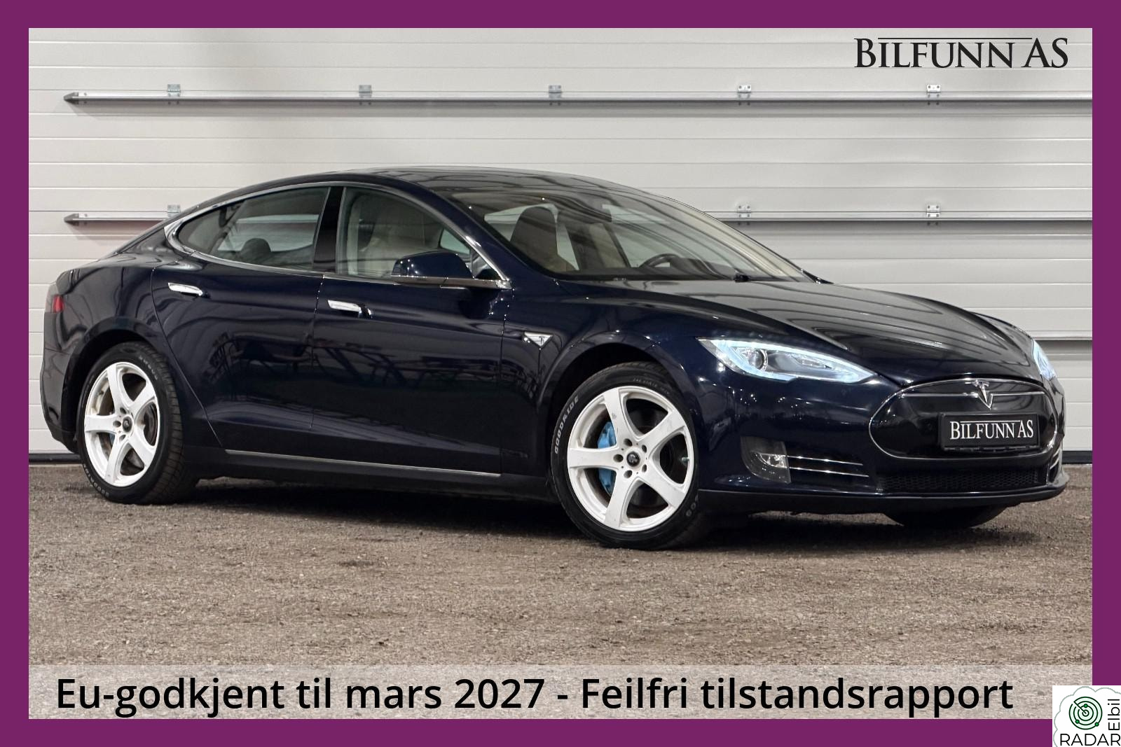 TESLA MOTORS MODEL S 85 Gratis Lading, Overhalt batteri, Nextgen seter, CCS