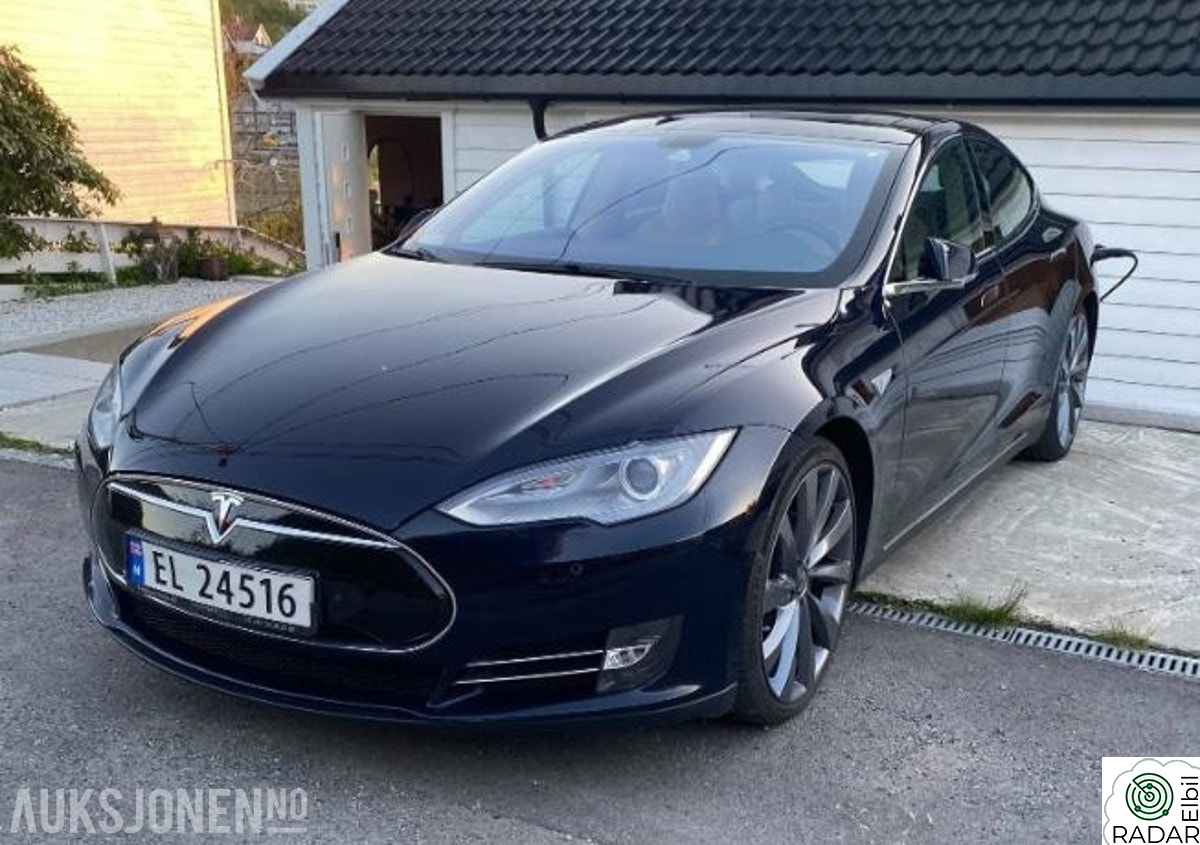 TESLA MOTORS MODEL S S P85, 110000km (GRATIS LADING), Soltak/glasstak, Skinn