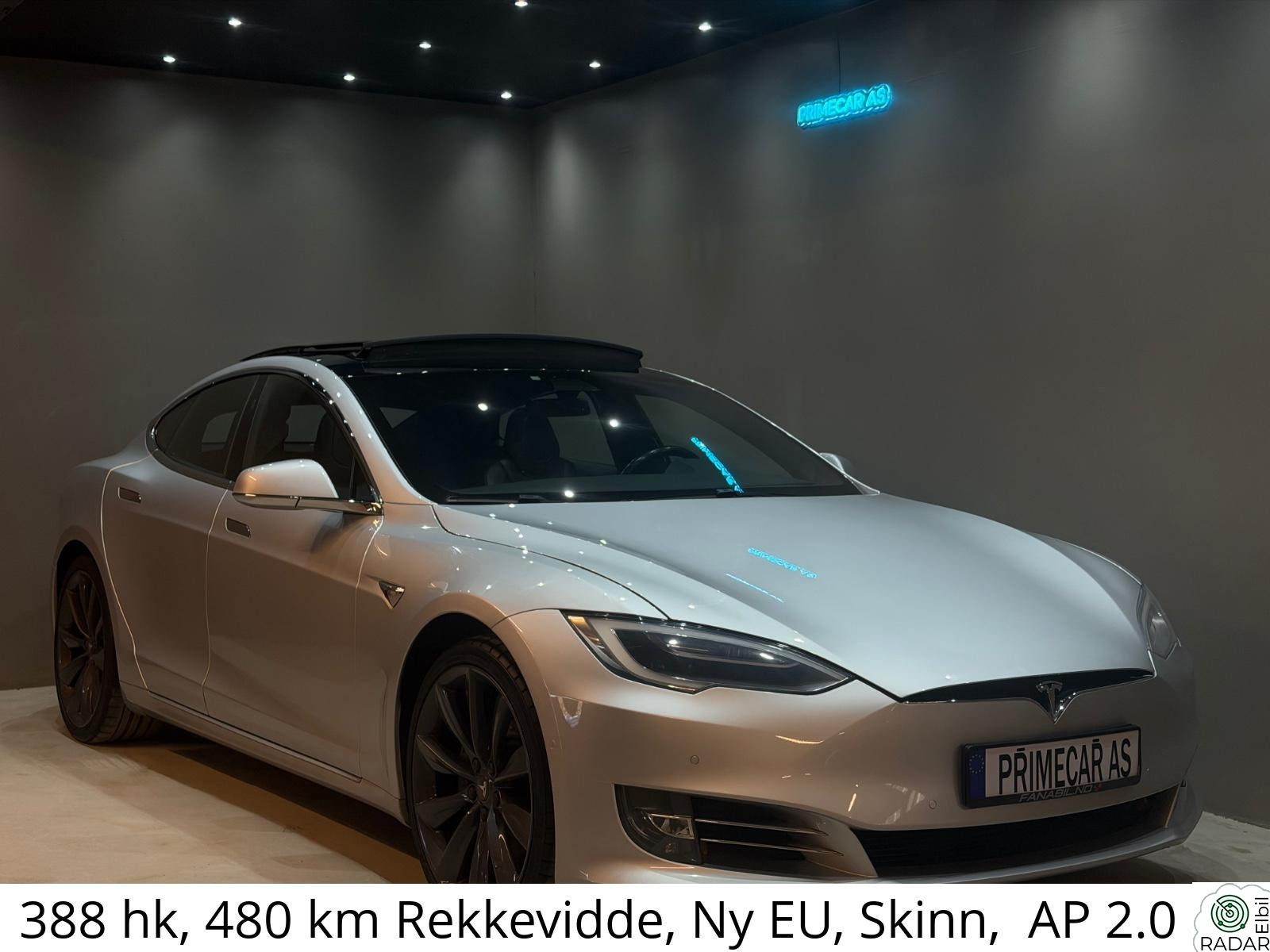 TESLA MOTORS Model S 388 hk, 480 km Rekkevidde, Ny EU, Skinn, AP 2.0 & CCS