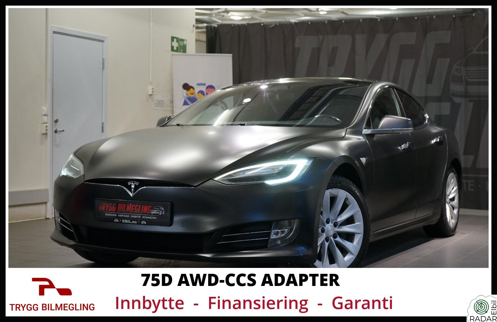 TESLA Model S 75D AWD-NORSK BIL*SE DETALJER*CCS ADAPTER*SE PRIS+++