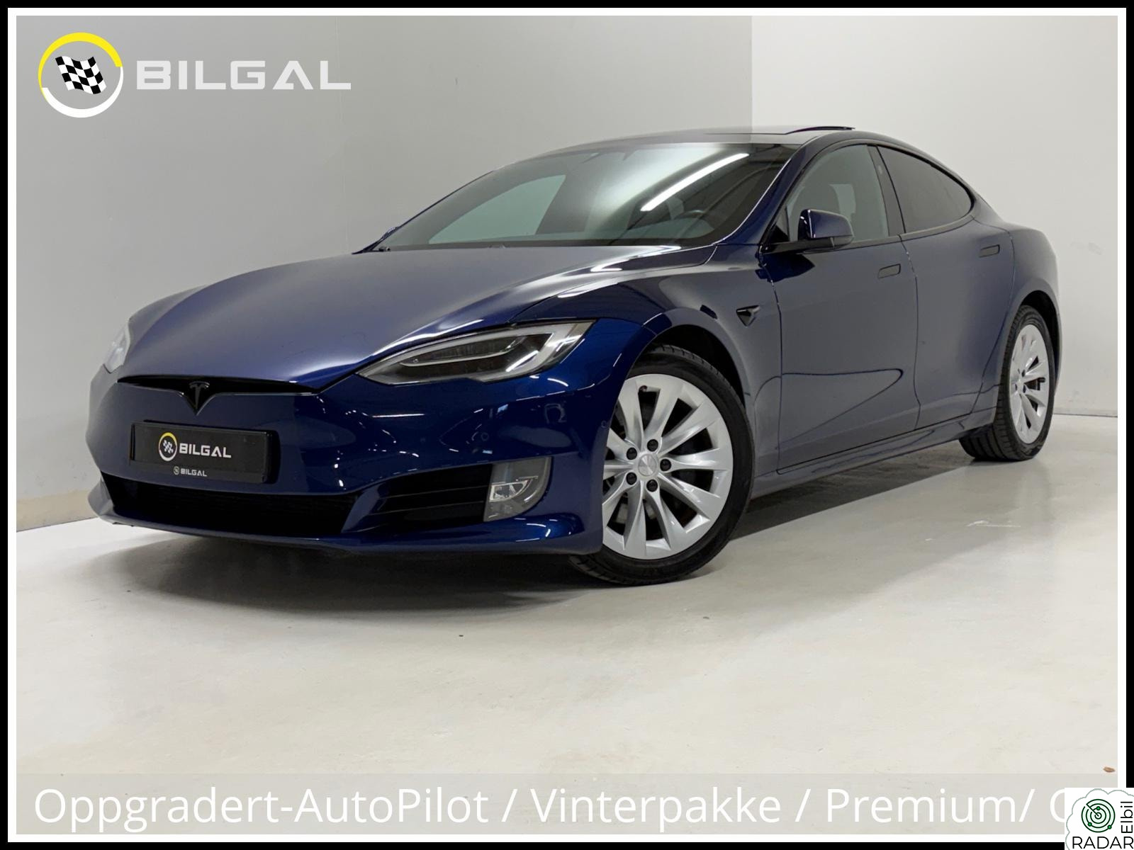 TESLA Model S 100D 525HK 4X4 SortOptikk Skinn MCU2 Takluke HiFi Luft