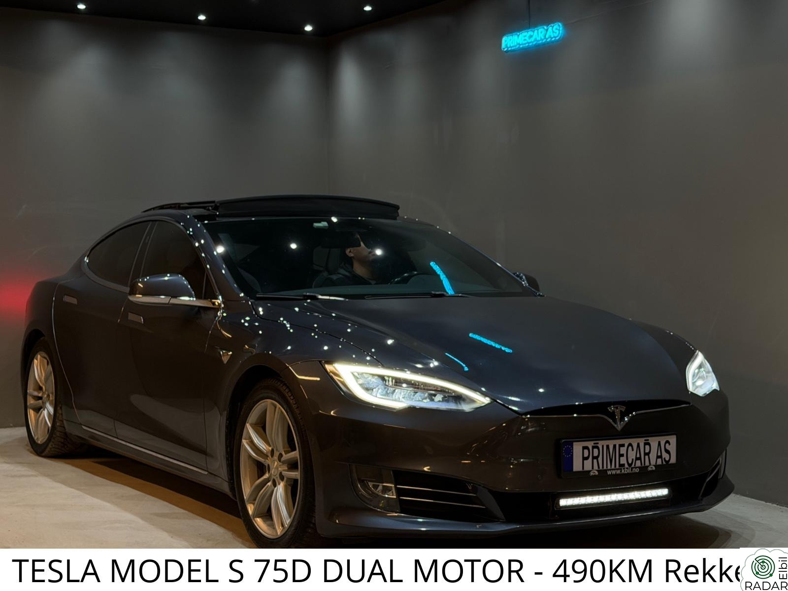 TESLA Model S Strøken/Vedlikehold/525HK/N.Bil/Soltak/EkstraLys/Luftf.