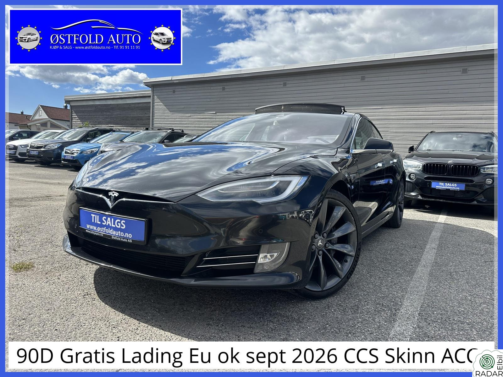 TESLA MOTORS Model S 90D Gratis Lading Eu ok sept 2026 CCS Skinn ACC