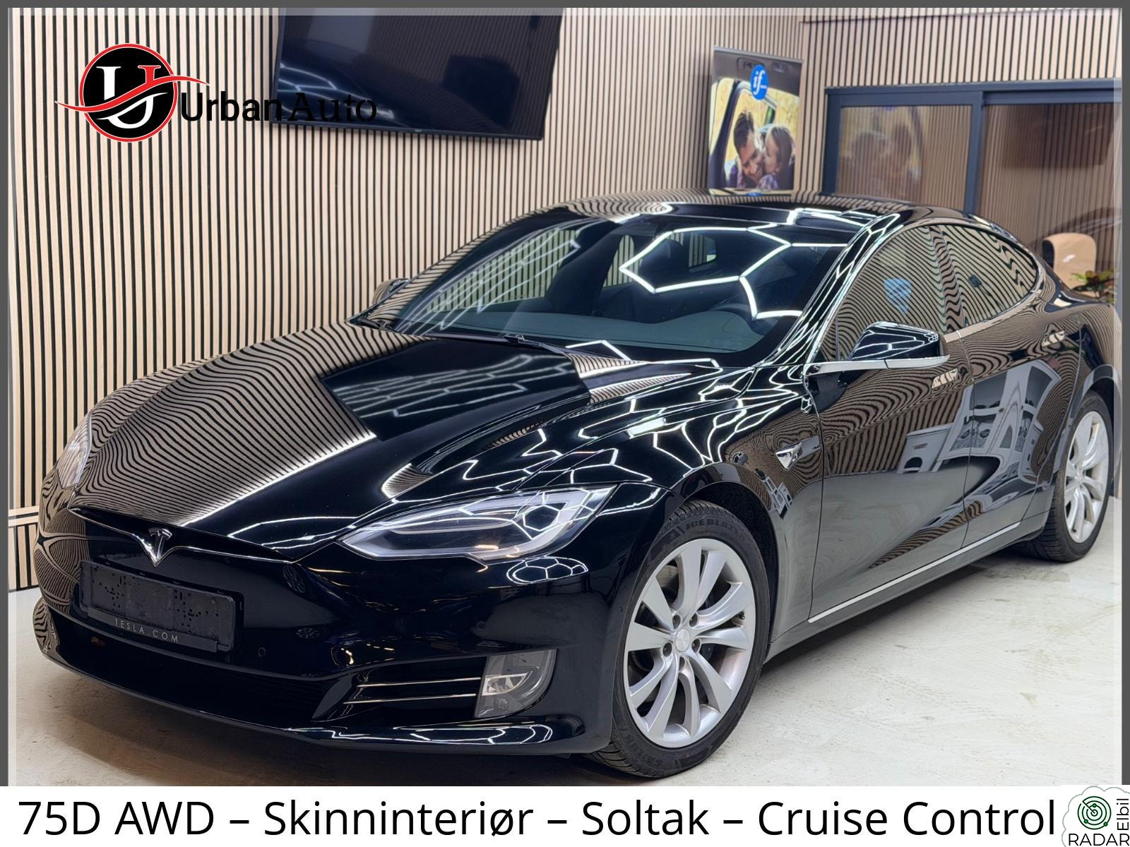 TESLA Model S 75D AWD - Skinninteriør - Soltak - Cruise Control - Vel