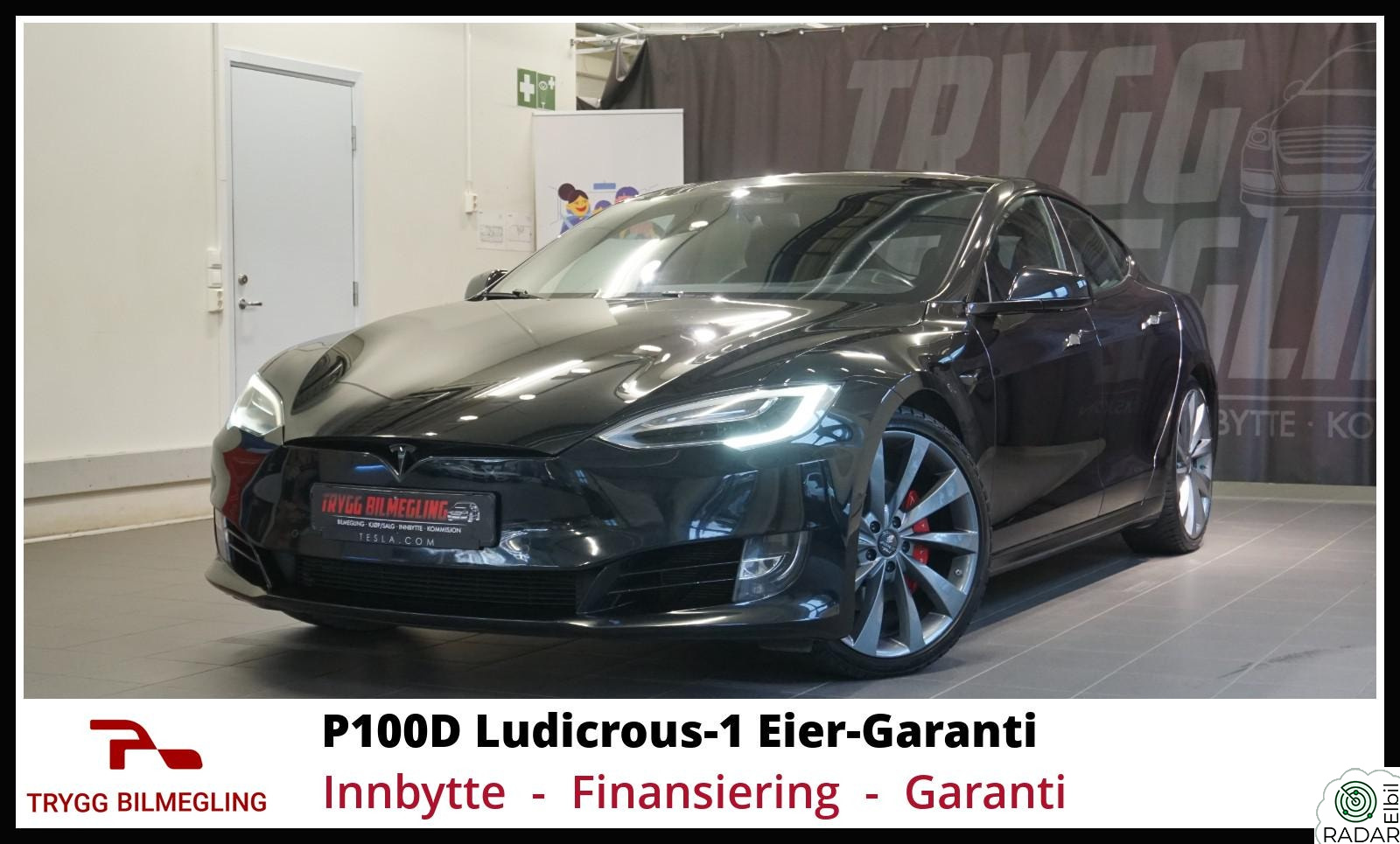TESLA Model S P100D-LUDICROUS PERFORMANCE 4WD UTGAVE MED 772 HK++++