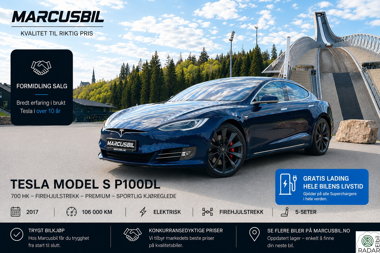 TESLA MOTORS Model S Model S P100DL Ludicrous, Gratis lading, 21” Turbine