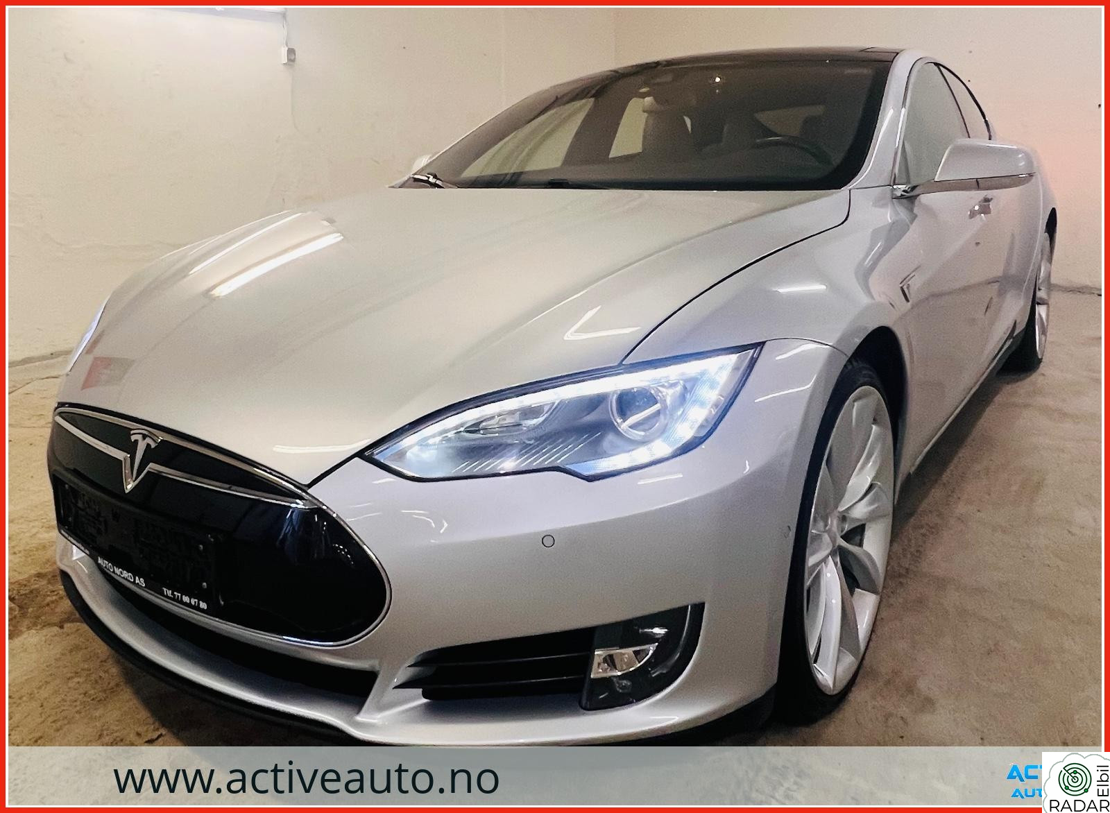 TESLA MOTORS Model S 85D 4WD/7-seter/AutoPilot/Skinn/Takluke/Lav-km./Garanti