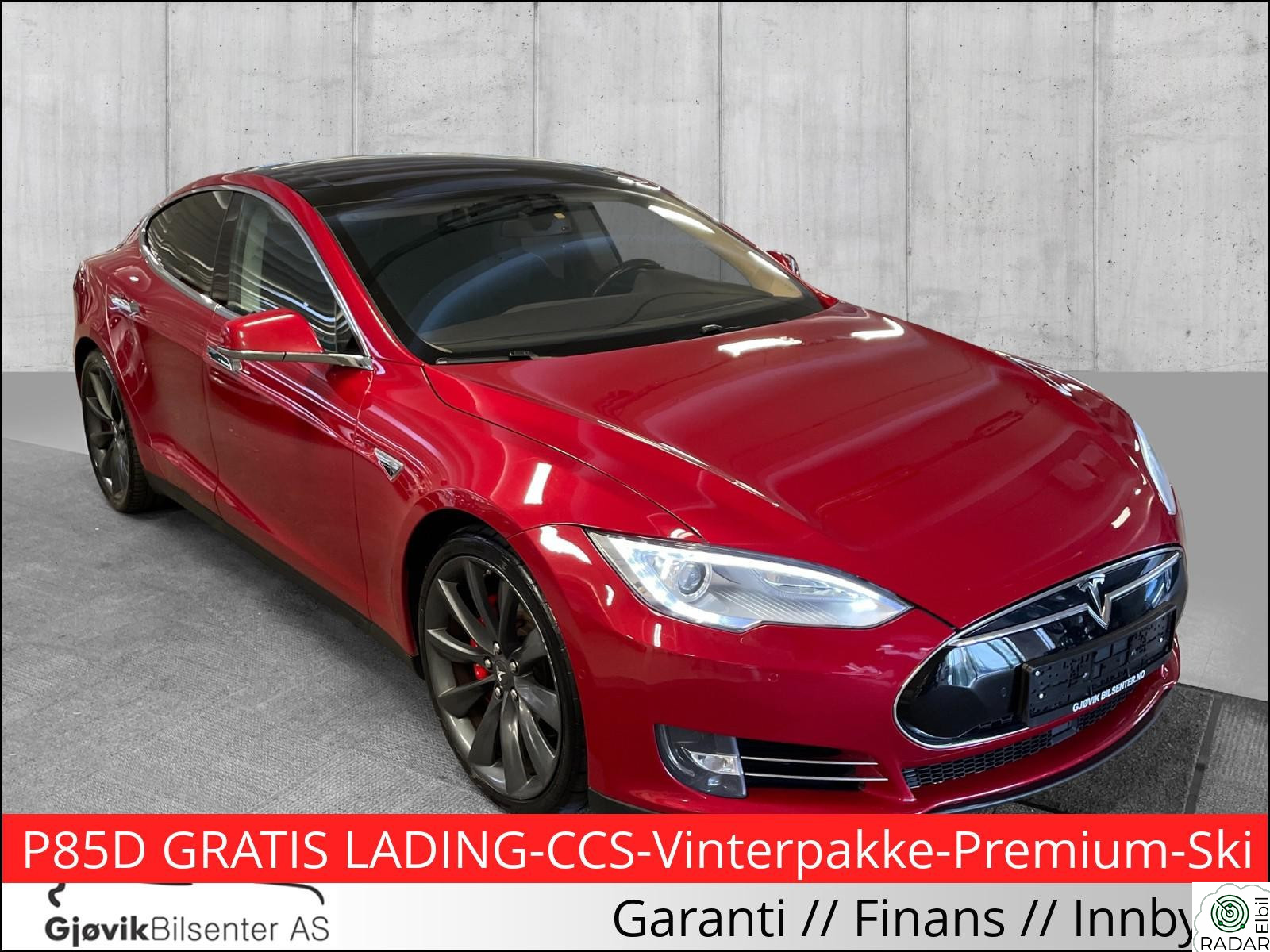 TESLA MOTORS Model S P85D GRATIS LADING-CCS-Vinterpakke-Premium-Skinn-INSANE