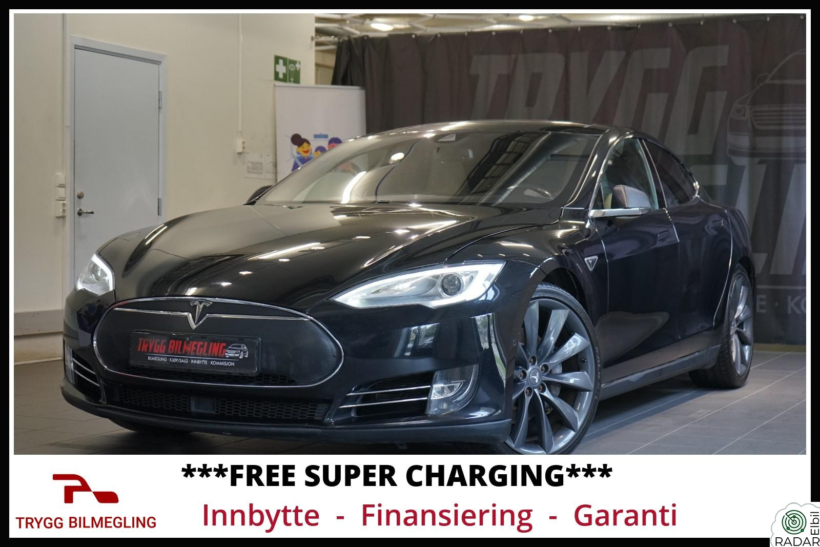 TESLA MOTORS Model S GRATIS SUPER CHARGING-NY HOVED BATTERI-SE DETALJER++++