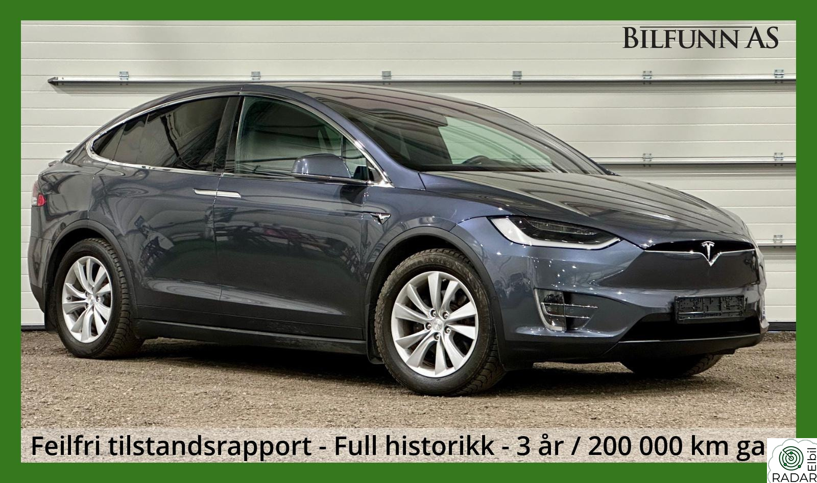 TESLA Model X LR Raven, Krok, Ny type. 3 år Ekstra Topp Garanti